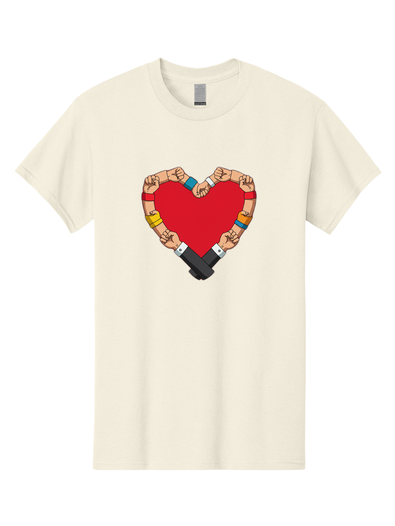 Hands-Forming-Heart-1 Men'S Graphic Tee, 100% Cotton, Comfortable Casual Summer Wear, Machine Washable, Hands Holding Heart, Unity, Solidarity, Social Justice, Human Rights, Love, Community, Togetherness, Diversity, Activism, Empowerment Bac022 5