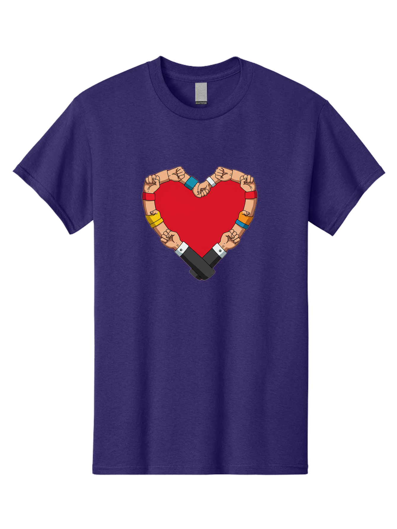 Hands-Forming-Heart-1 Men'S Graphic Tee, 100% Cotton, Comfortable Casual Summer Wear, Machine Washable, Hands Holding Heart, Unity, Solidarity, Social Justice, Human Rights, Love, Community, Togetherness, Diversity, Activism, Empowerment Bac022 1