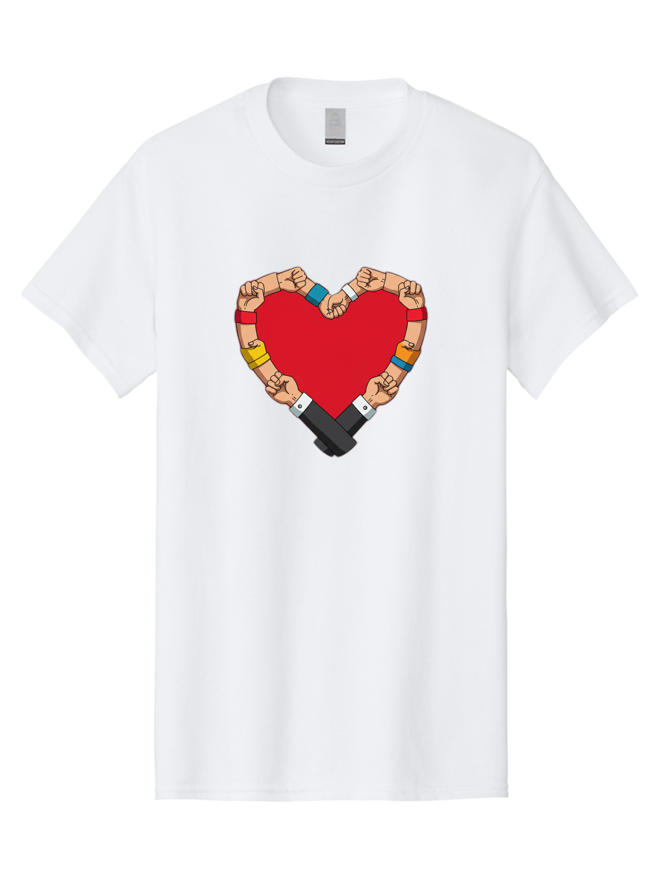 Hands-Forming-Heart-1 Men'S Graphic Tee, 100% Cotton, Comfortable Casual Summer Wear, Machine Washable, Hands Holding Heart, Unity, Solidarity, Social Justice, Human Rights, Love, Community, Togetherness, Diversity, Activism, Empowerment Bac022 9