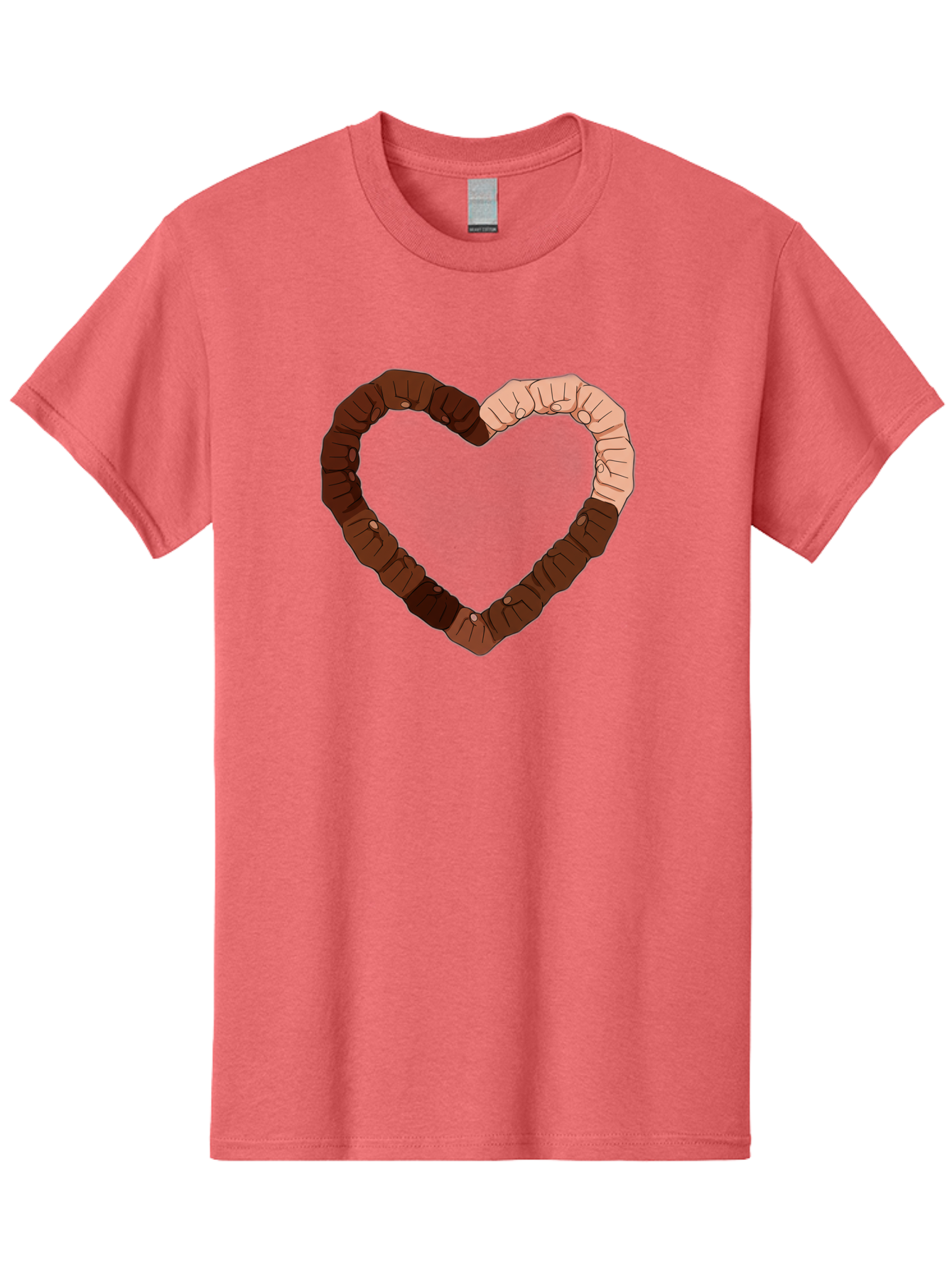Hands-Forming-Heart Men'S Graphic Tee, 100% Cotton, Comfortable Casual Summer Wear, Machine Washable, Diverse Hands Forming Heart, Unity And Love Symbol, Multicultural Unity, Solidarity, Togetherness, Hand Holding Illustration, Bac027 6