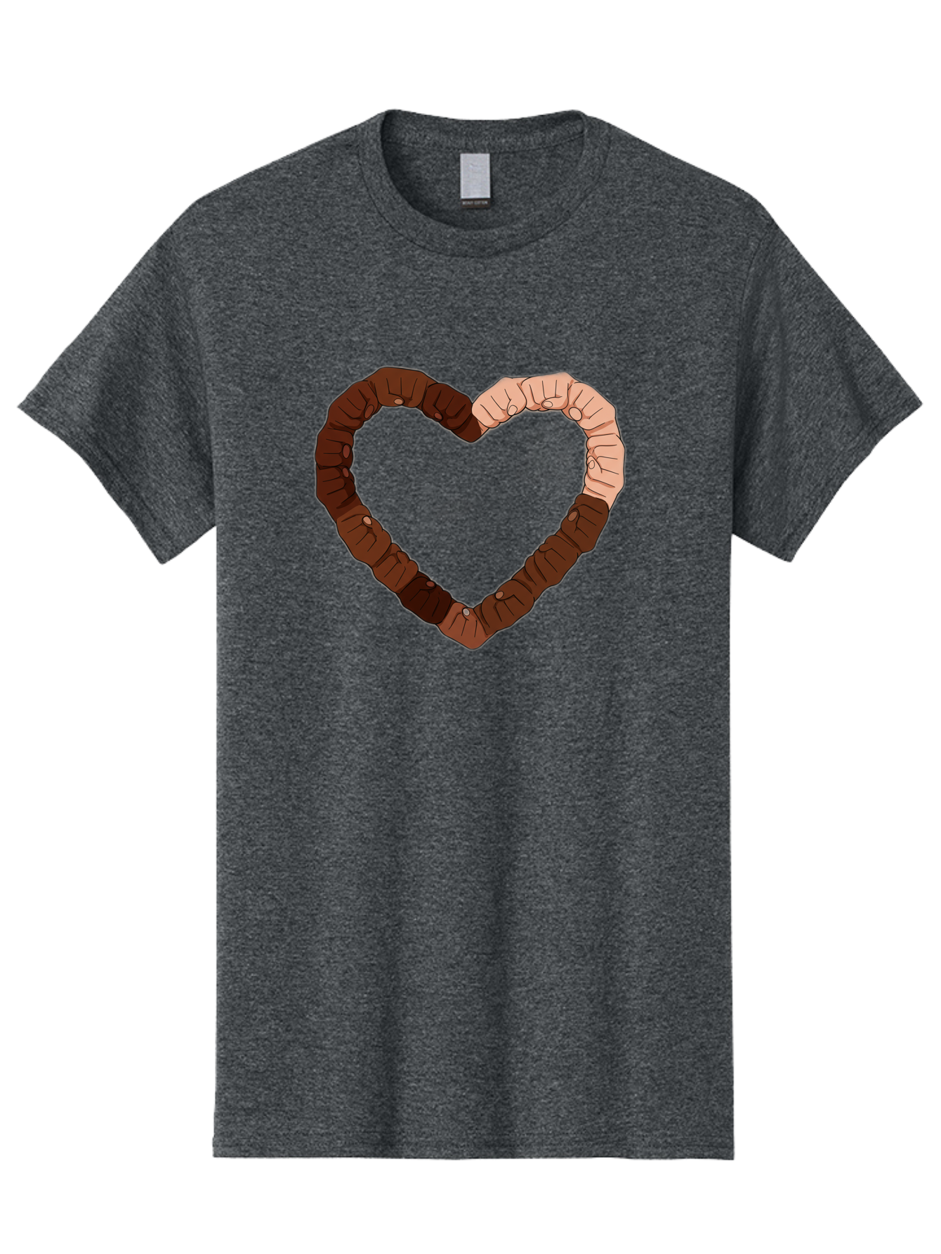 Hands-Forming-Heart Men'S Graphic Tee, 100% Cotton, Comfortable Casual Summer Wear, Machine Washable, Diverse Hands Forming Heart, Unity And Love Symbol, Multicultural Unity, Solidarity, Togetherness, Hand Holding Illustration, Bac027 15