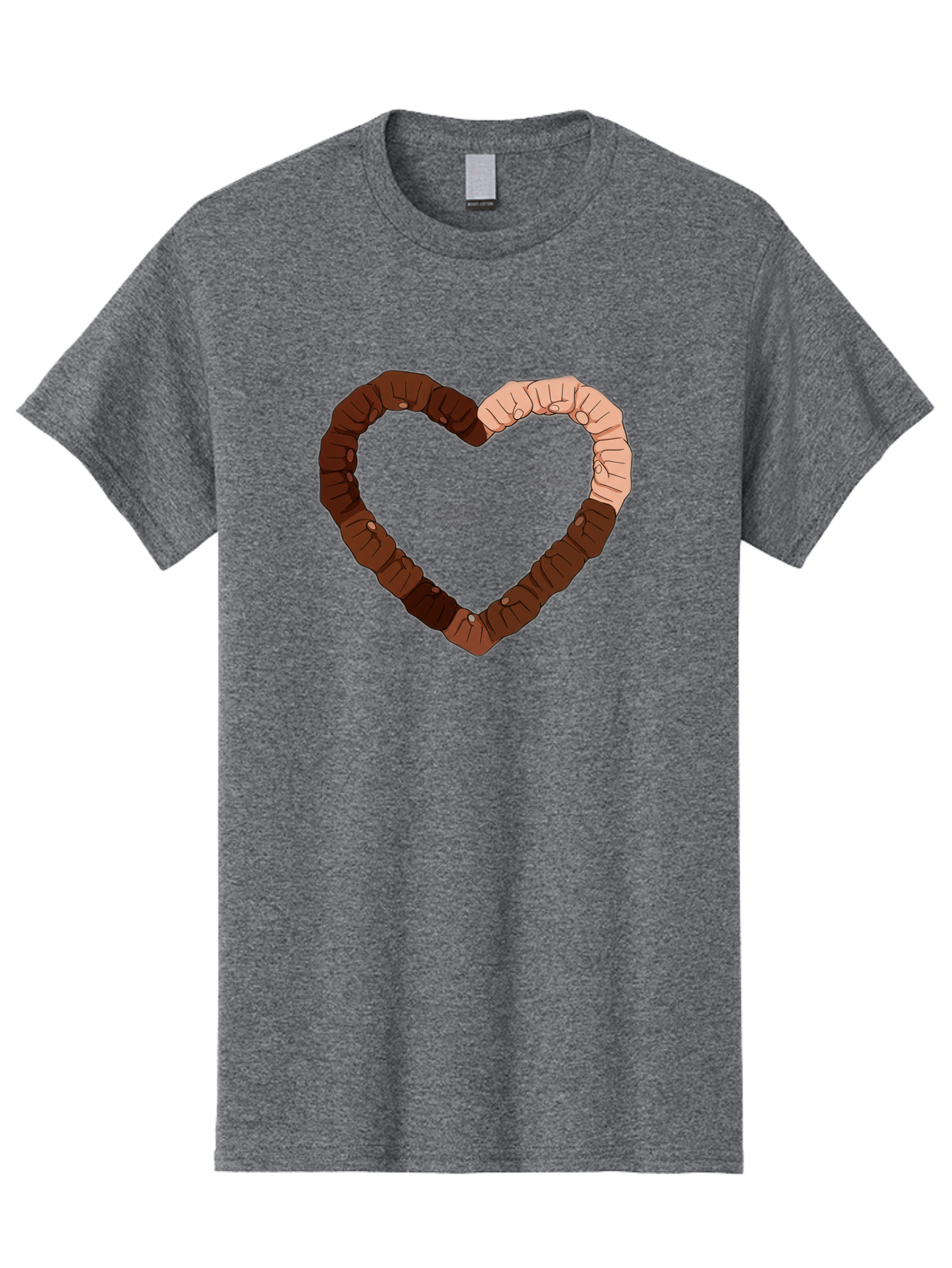 Hands-Forming-Heart Men'S Graphic Tee, 100% Cotton, Comfortable Casual Summer Wear, Machine Washable, Diverse Hands Forming Heart, Unity And Love Symbol, Multicultural Unity, Solidarity, Togetherness, Hand Holding Illustration, Bac027 10