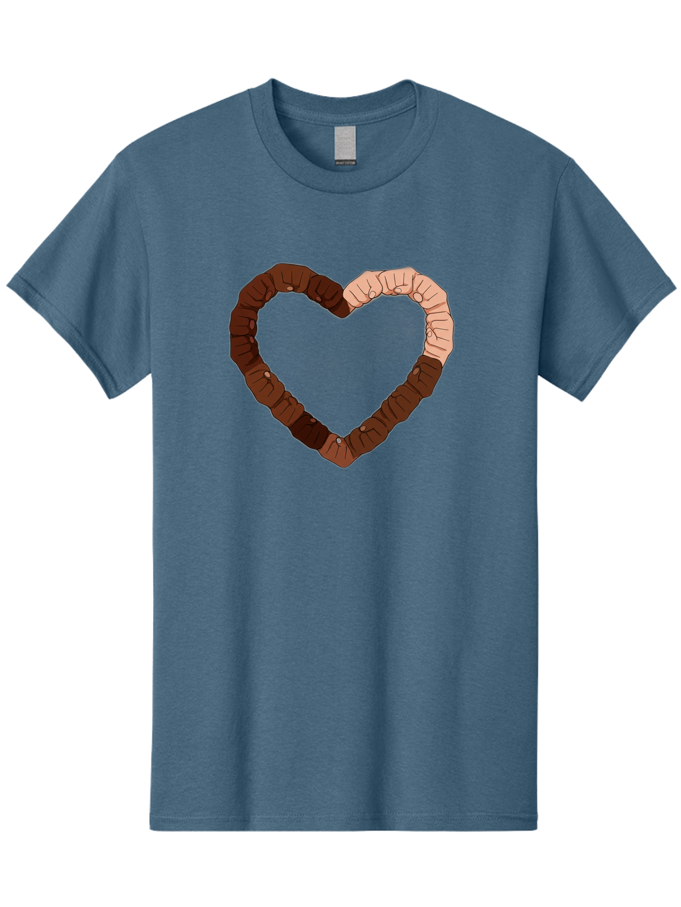Hands-Forming-Heart Men'S Graphic Tee, 100% Cotton, Comfortable Casual Summer Wear, Machine Washable, Diverse Hands Forming Heart, Unity And Love Symbol, Multicultural Unity, Solidarity, Togetherness, Hand Holding Illustration, Bac027 3