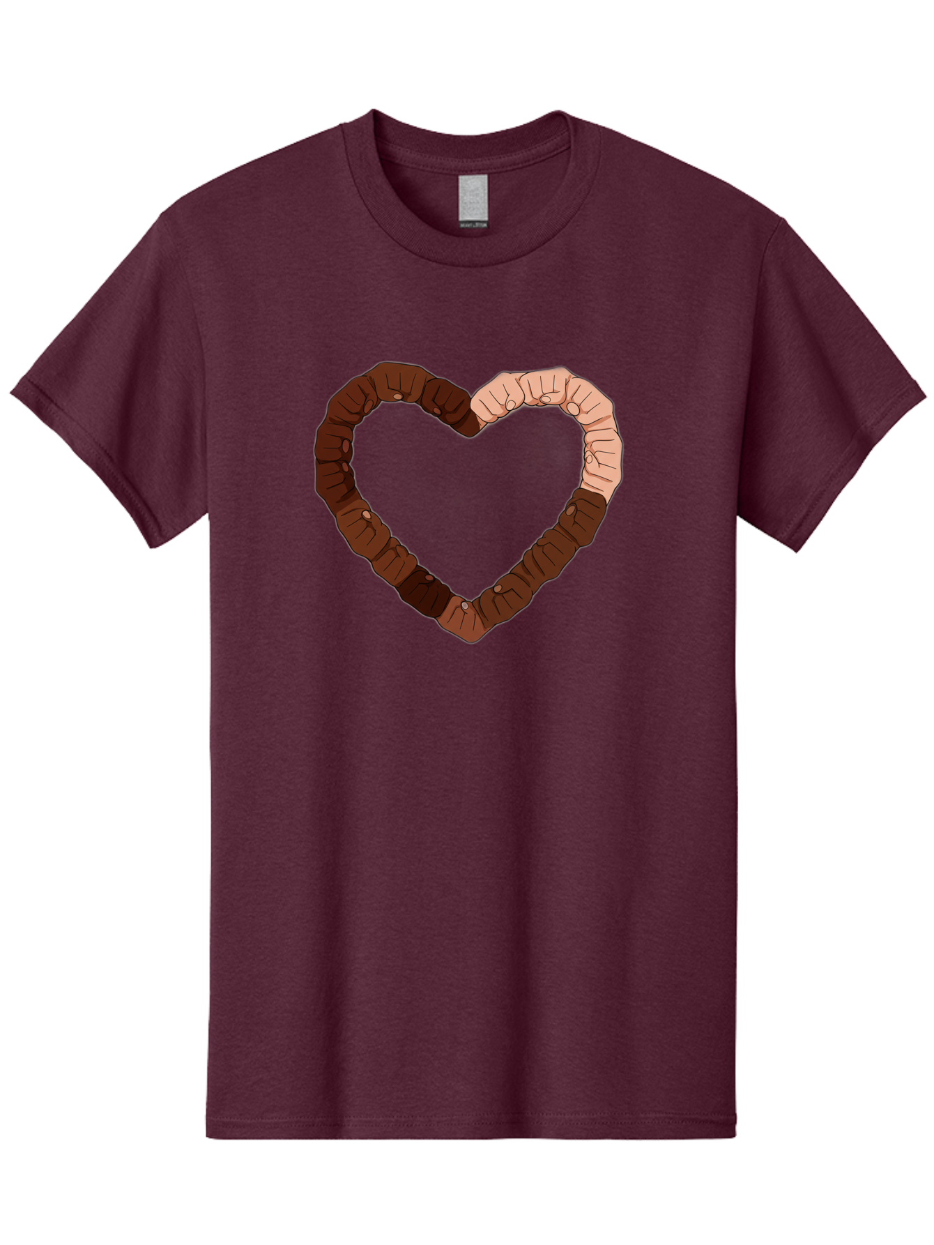 Hands-Forming-Heart Men'S Graphic Tee, 100% Cotton, Comfortable Casual Summer Wear, Machine Washable, Diverse Hands Forming Heart, Unity And Love Symbol, Multicultural Unity, Solidarity, Togetherness, Hand Holding Illustration, Bac027 14