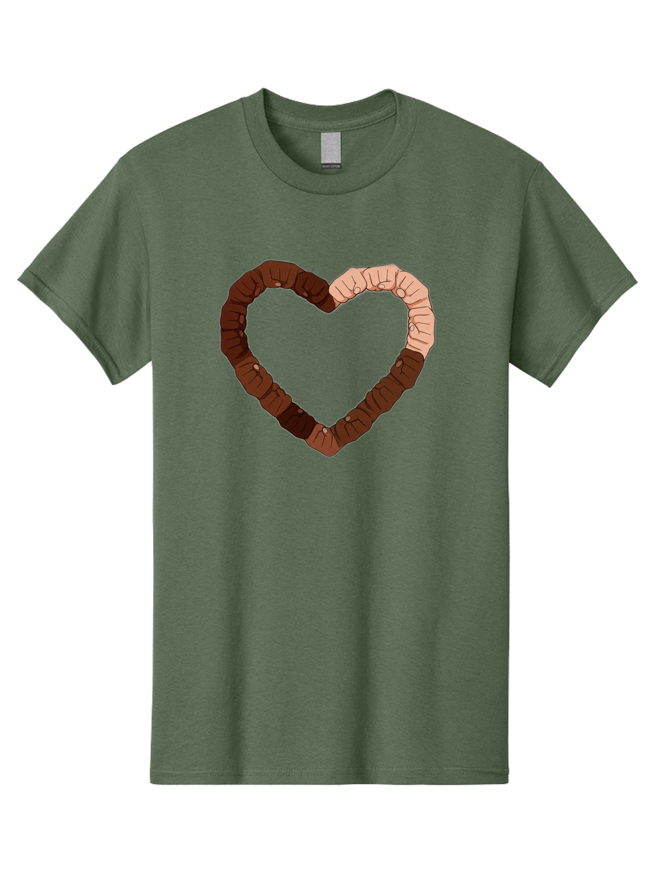 Hands-Forming-Heart Men'S Graphic Tee, 100% Cotton, Comfortable Casual Summer Wear, Machine Washable, Diverse Hands Forming Heart, Unity And Love Symbol, Multicultural Unity, Solidarity, Togetherness, Hand Holding Illustration, Bac027 13