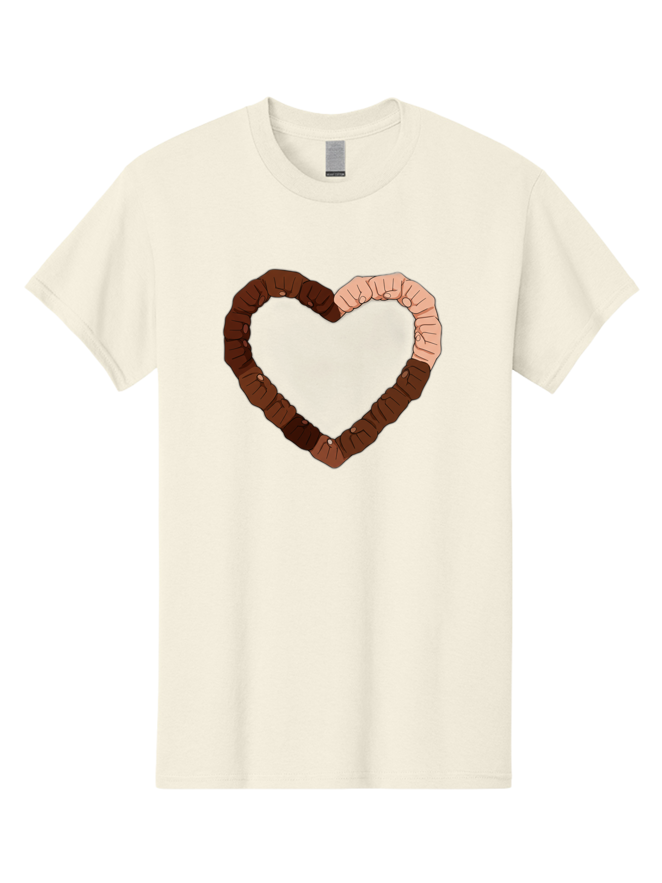 Hands-Forming-Heart Men'S Graphic Tee, 100% Cotton, Comfortable Casual Summer Wear, Machine Washable, Diverse Hands Forming Heart, Unity And Love Symbol, Multicultural Unity, Solidarity, Togetherness, Hand Holding Illustration, Bac027 11