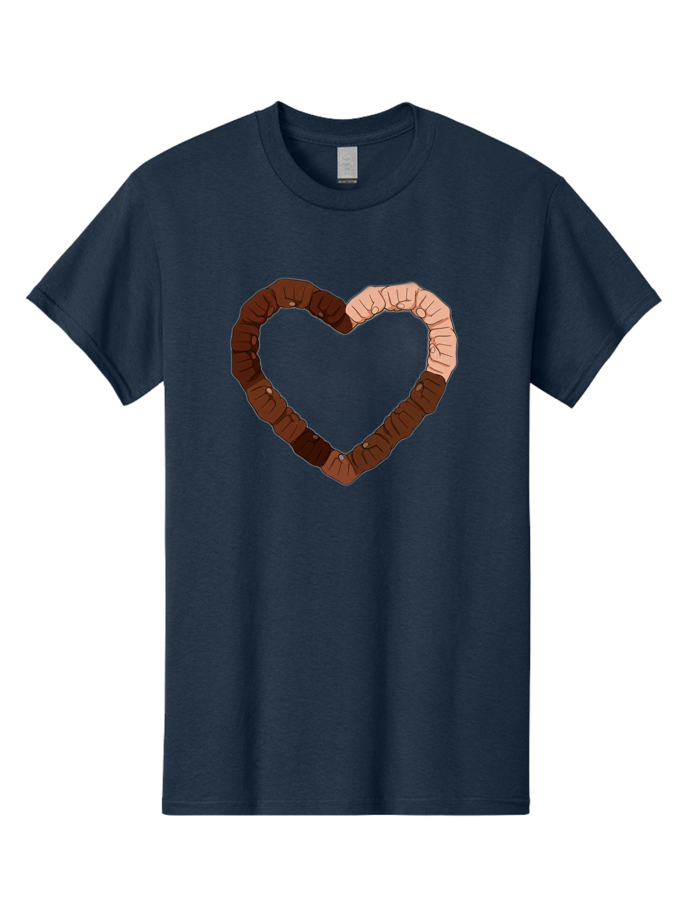 Hands-Forming-Heart Men'S Graphic Tee, 100% Cotton, Comfortable Casual Summer Wear, Machine Washable, Diverse Hands Forming Heart, Unity And Love Symbol, Multicultural Unity, Solidarity, Togetherness, Hand Holding Illustration, Bac027 7