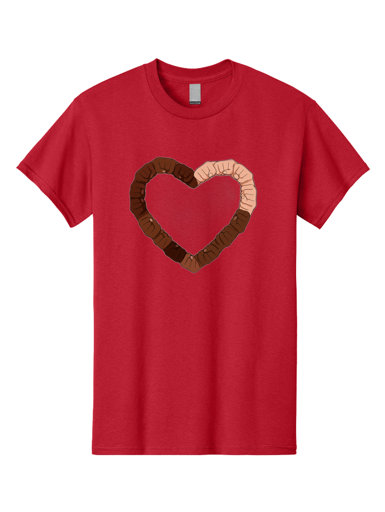 Hands-Forming-Heart Men'S Graphic Tee, 100% Cotton, Comfortable Casual Summer Wear, Machine Washable, Diverse Hands Forming Heart, Unity And Love Symbol, Multicultural Unity, Solidarity, Togetherness, Hand Holding Illustration, Bac027 4