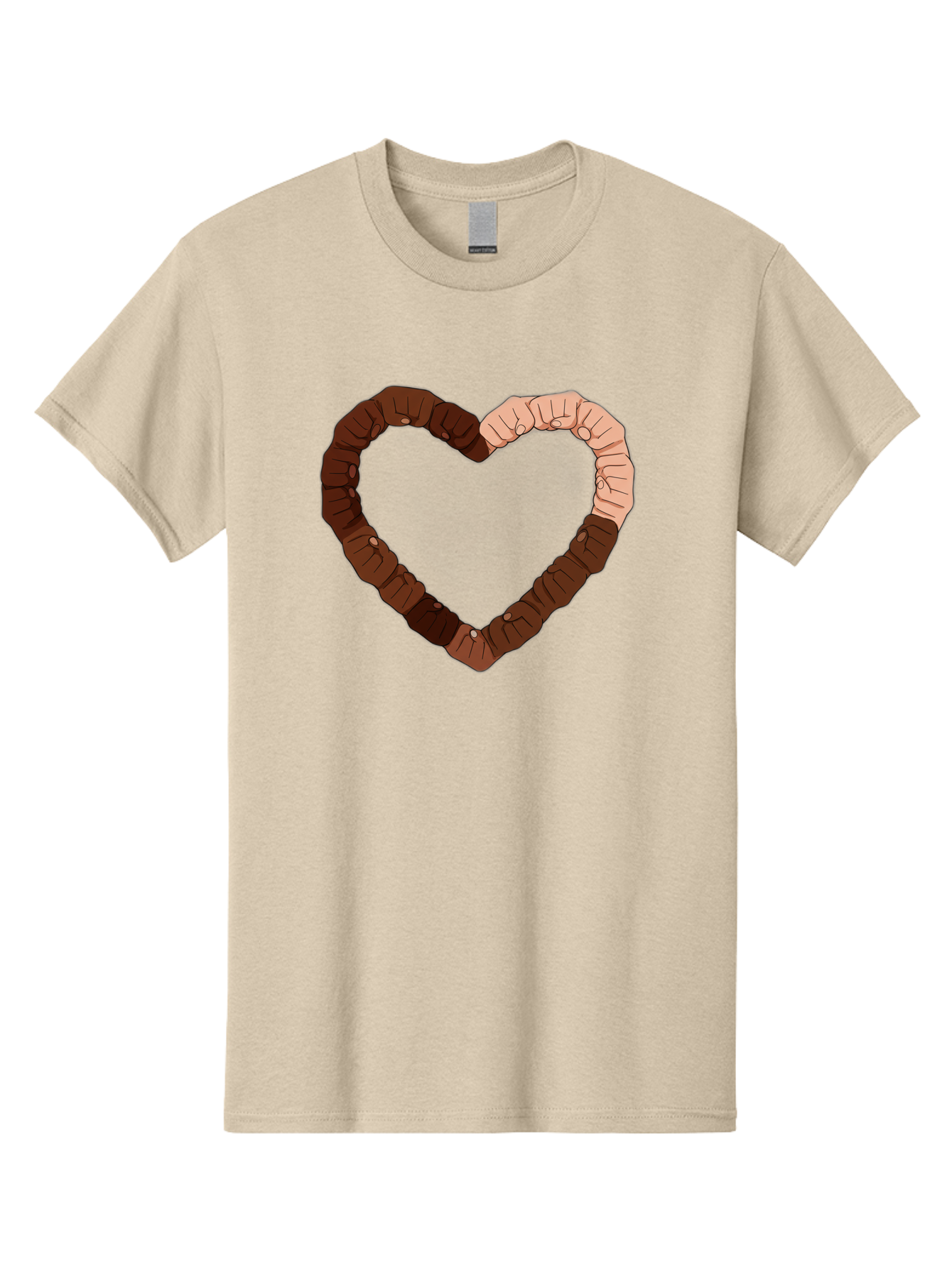 Hands-Forming-Heart Men'S Graphic Tee, 100% Cotton, Comfortable Casual Summer Wear, Machine Washable, Diverse Hands Forming Heart, Unity And Love Symbol, Multicultural Unity, Solidarity, Togetherness, Hand Holding Illustration, Bac027 5