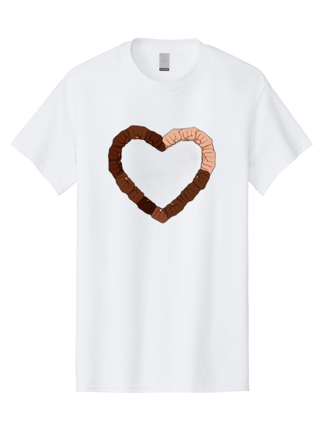 Hands-Forming-Heart Men'S Graphic Tee, 100% Cotton, Comfortable Casual Summer Wear, Machine Washable, Diverse Hands Forming Heart, Unity And Love Symbol, Multicultural Unity, Solidarity, Togetherness, Hand Holding Illustration, Bac027 12