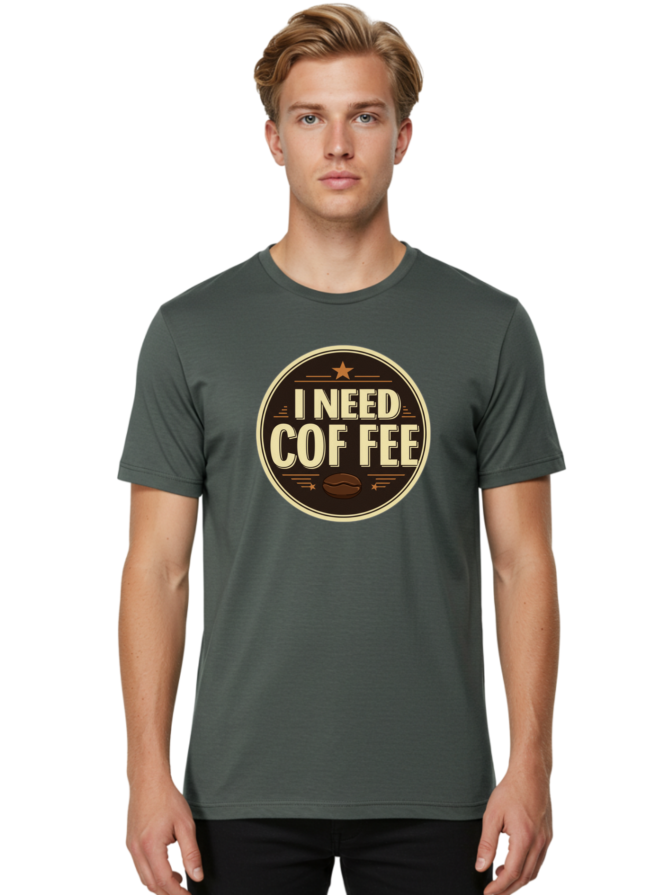I-Need-Coffee-1 Men'S Graphic Tee, 100% Cotton, Comfortable Casual Summer Wear, Machine Washable, Coffee Lover, Coffee Break, Coffee Addiction, Coffee Quote, Coffee Humor, Coffee Needed, Coffee Craving Bac058 30