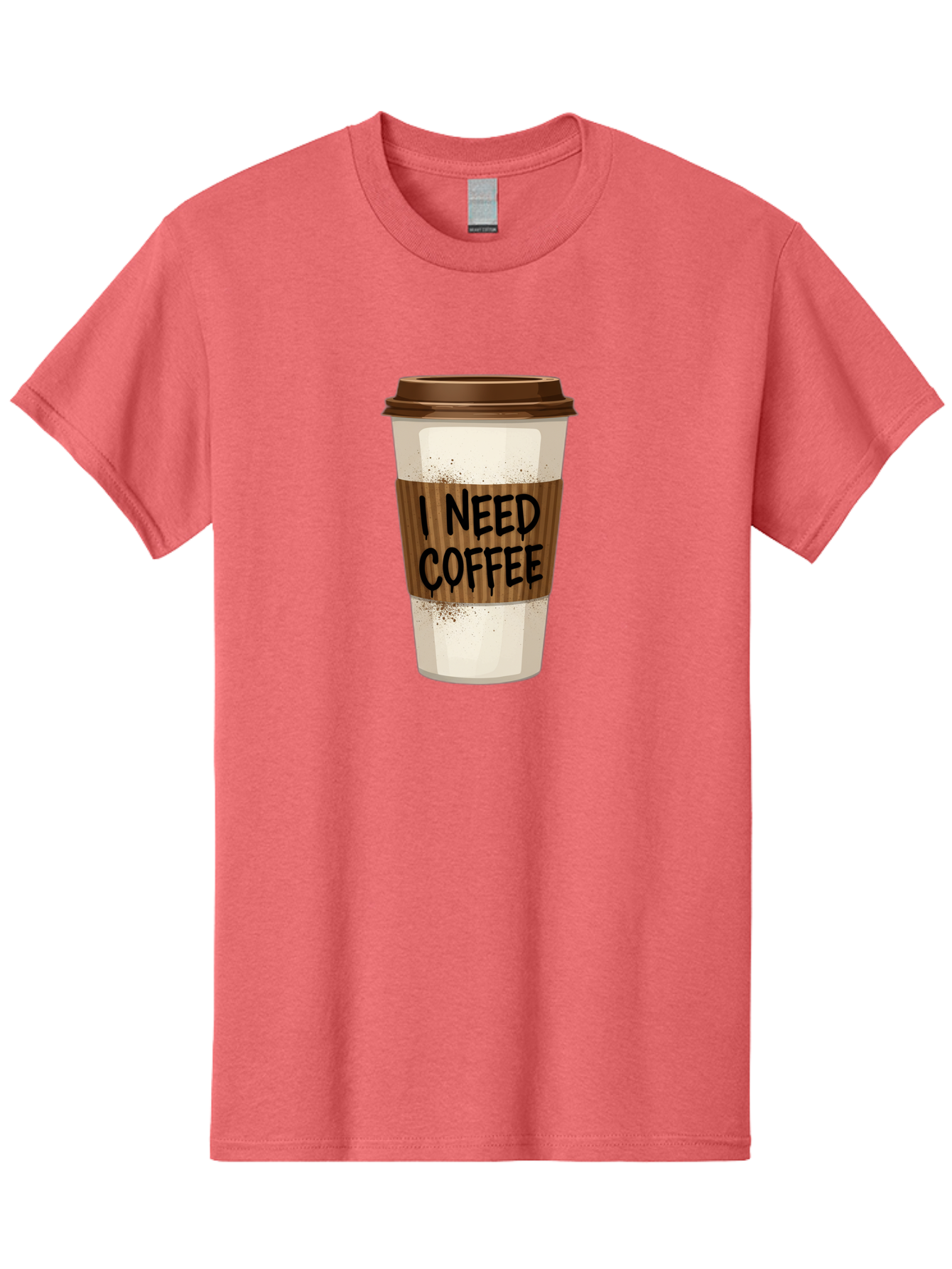 I-Need-Coffee-13 Men'S Graphic Tee, 100% Cotton, Comfortable Casual Summer Wear, Machine Washable, Coffee Cup, Takeaway Coffee, Coffee Sleeve, I Need Coffee, Caffeine Fix, Morning Coffee, Coffee Lover, Coffee Break, Coffee Cup Design Bac062 1