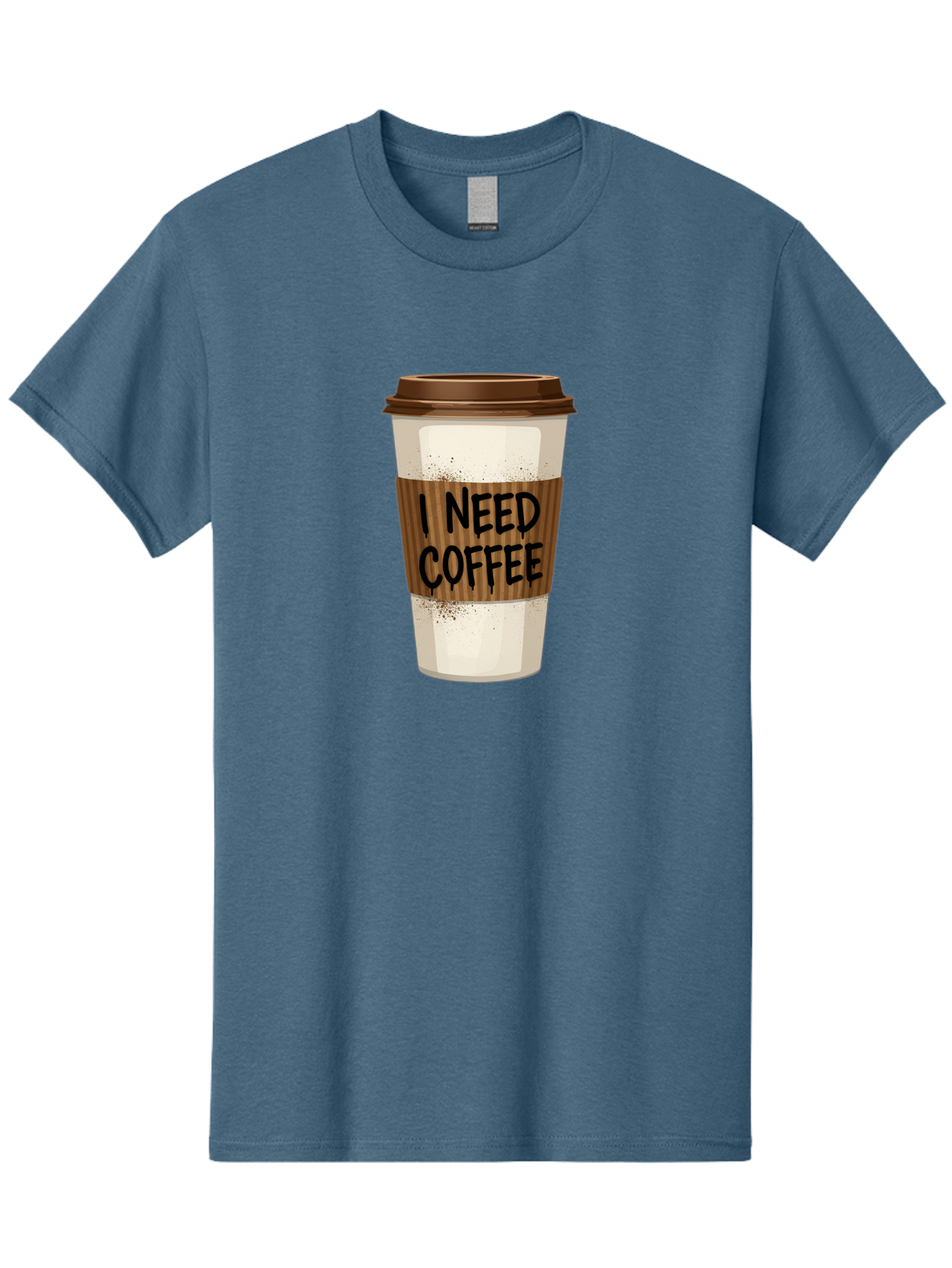 I-Need-Coffee-13 Men'S Graphic Tee, 100% Cotton, Comfortable Casual Summer Wear, Machine Washable, Coffee Cup, Takeaway Coffee, Coffee Sleeve, I Need Coffee, Caffeine Fix, Morning Coffee, Coffee Lover, Coffee Break, Coffee Cup Design Bac062 3