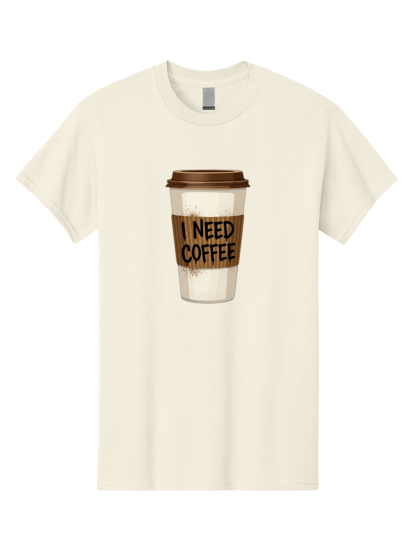 I-Need-Coffee-13 Men'S Graphic Tee, 100% Cotton, Comfortable Casual Summer Wear, Machine Washable, Coffee Cup, Takeaway Coffee, Coffee Sleeve, I Need Coffee, Caffeine Fix, Morning Coffee, Coffee Lover, Coffee Break, Coffee Cup Design Bac062 14