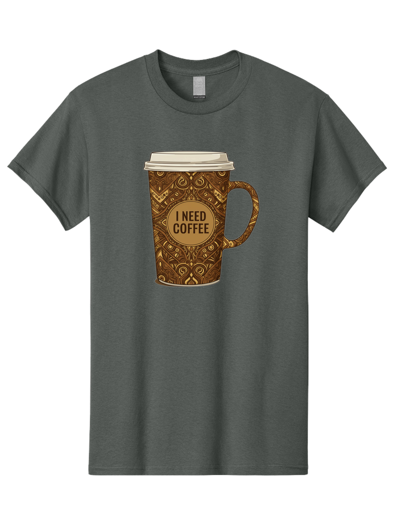 I-Need-Coffee-14 Men'S Graphic Tee, 100% Cotton, Comfortable Casual Summer Wear, Machine Washable, Coffee Cup, Takeaway Coffee, Coffee Lover, Morning Coffee, Coffee Break, Coffee Time, Coffee Addiction, Coffee Culture, Coffee Design, Bac063 1