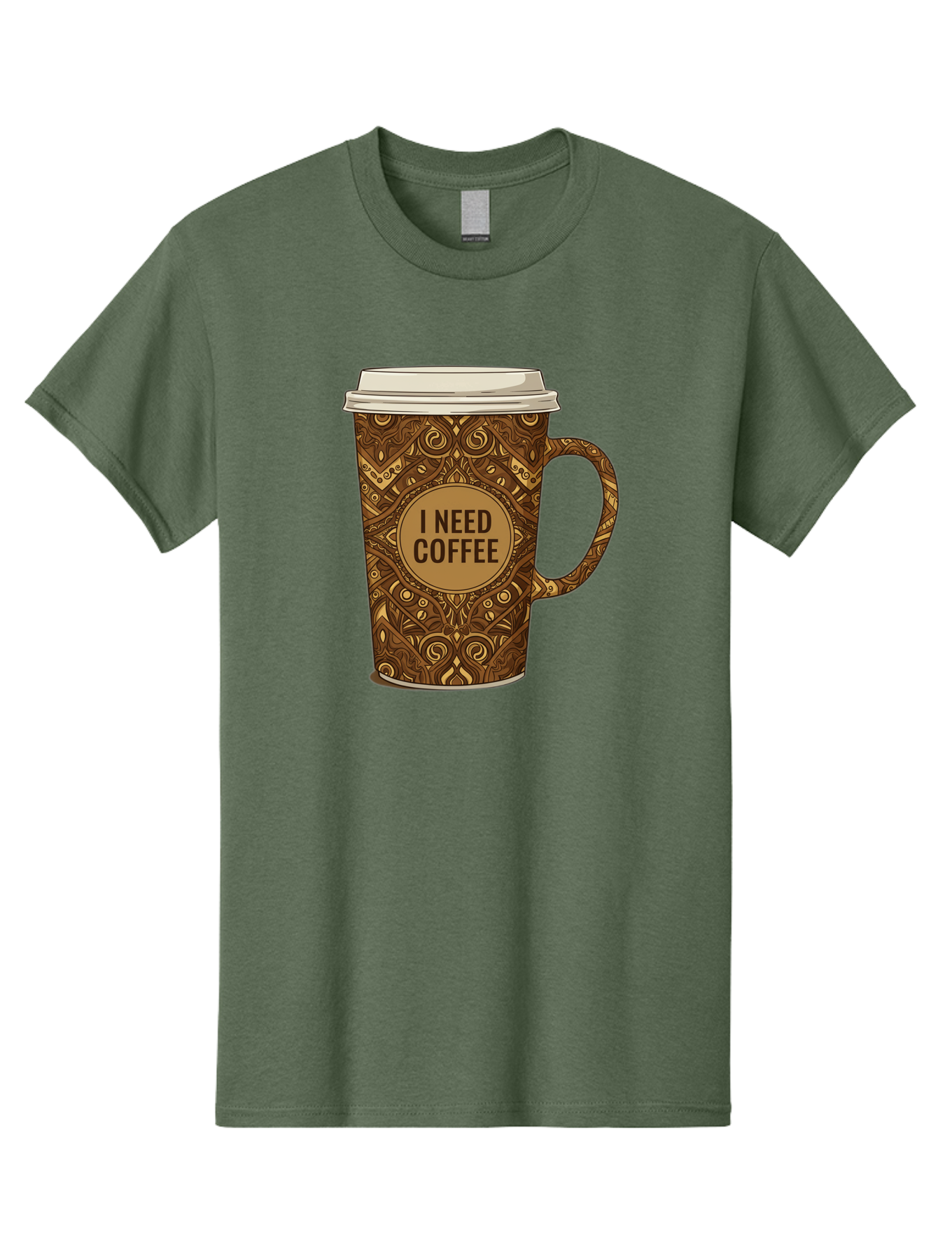 I-Need-Coffee-14 Men'S Graphic Tee, 100% Cotton, Comfortable Casual Summer Wear, Machine Washable, Coffee Cup, Takeaway Coffee, Coffee Lover, Morning Coffee, Coffee Break, Coffee Time, Coffee Addiction, Coffee Culture, Coffee Design, Bac063 2