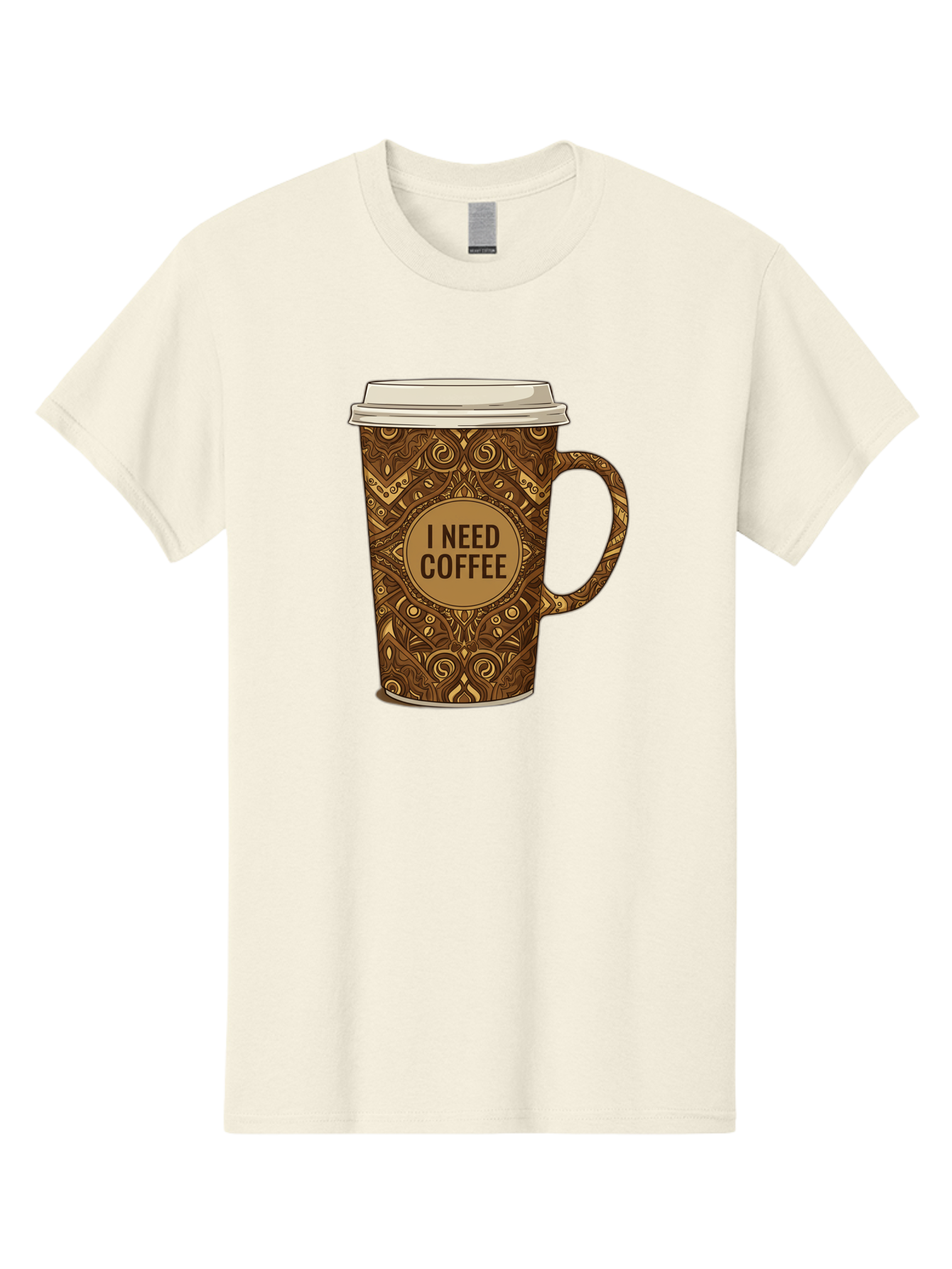 I-Need-Coffee-14 Men'S Graphic Tee, 100% Cotton, Comfortable Casual Summer Wear, Machine Washable, Coffee Cup, Takeaway Coffee, Coffee Lover, Morning Coffee, Coffee Break, Coffee Time, Coffee Addiction, Coffee Culture, Coffee Design, Bac063 10