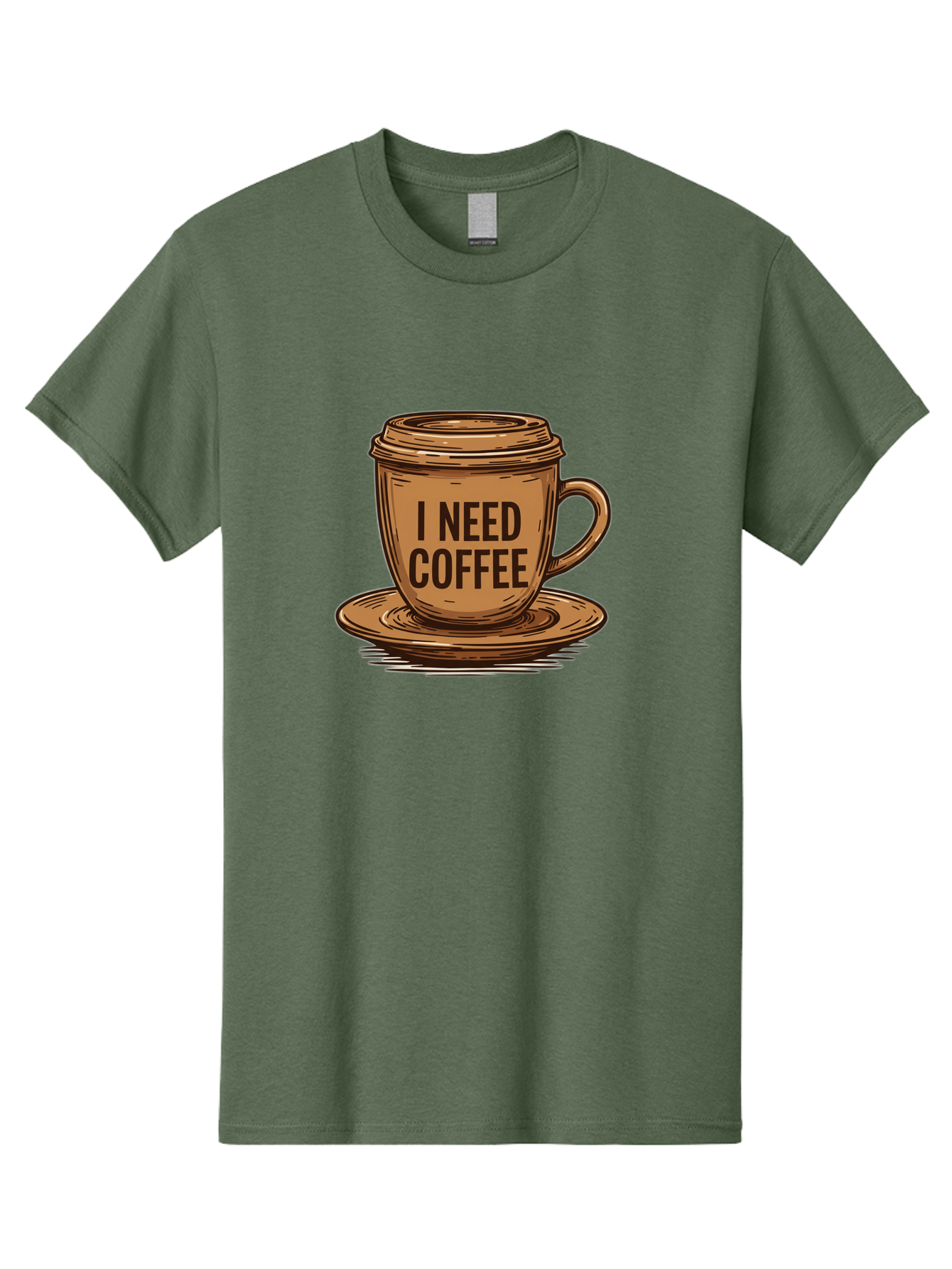 I-Need-Coffee-15 Men'S Graphic Tee, 100% Cotton, Comfortable Casual Summer Wear, Machine Washable, Coffee Cup, Coffee Break, Morning Pick-Me-Up, Caffeine Fix, Humorous Illustration, Coffee Lover, Coffee Addiction Bac064 2