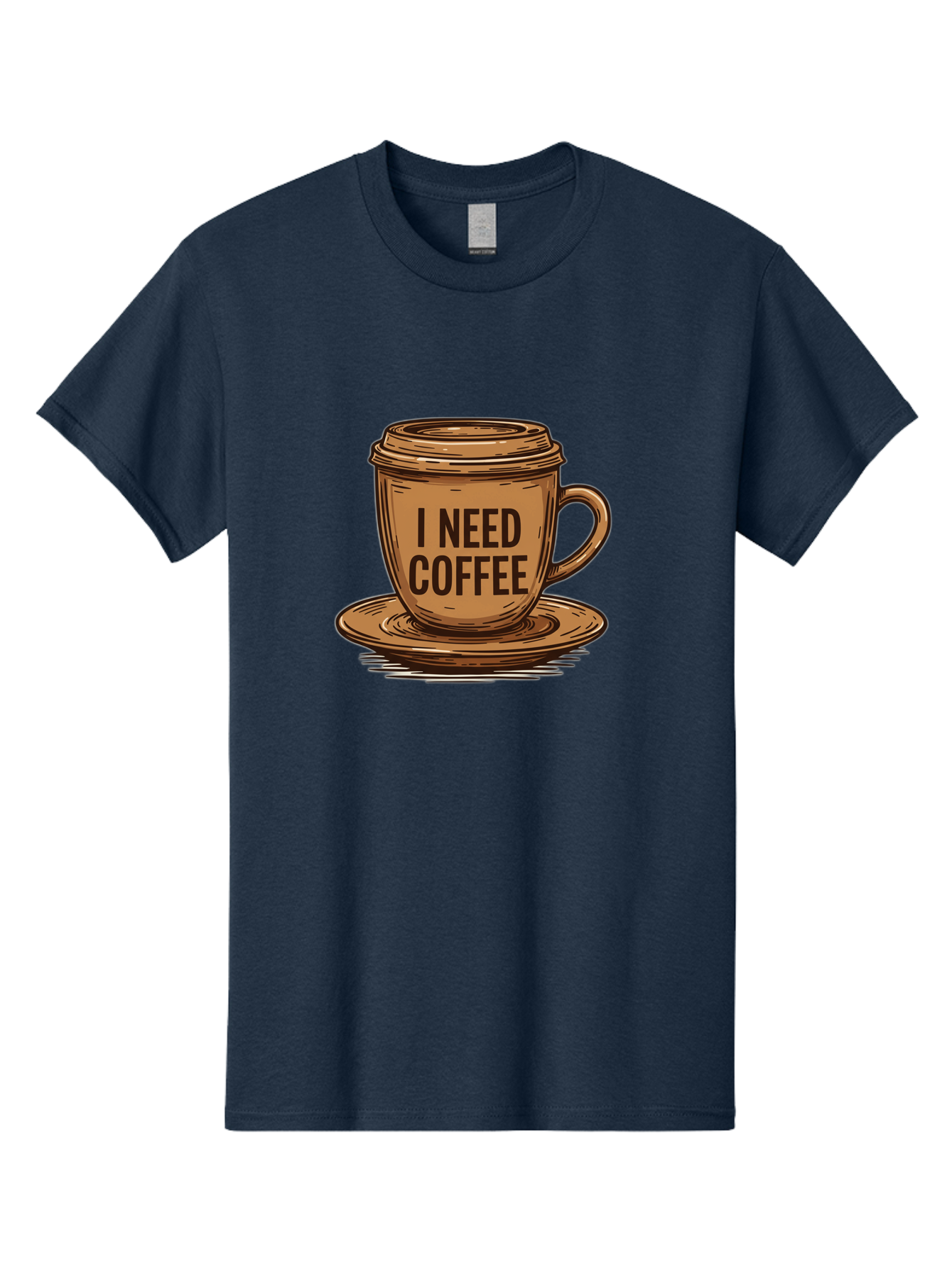 I-Need-Coffee-15 Men'S Graphic Tee, 100% Cotton, Comfortable Casual Summer Wear, Machine Washable, Coffee Cup, Coffee Break, Morning Pick-Me-Up, Caffeine Fix, Humorous Illustration, Coffee Lover, Coffee Addiction Bac064 1