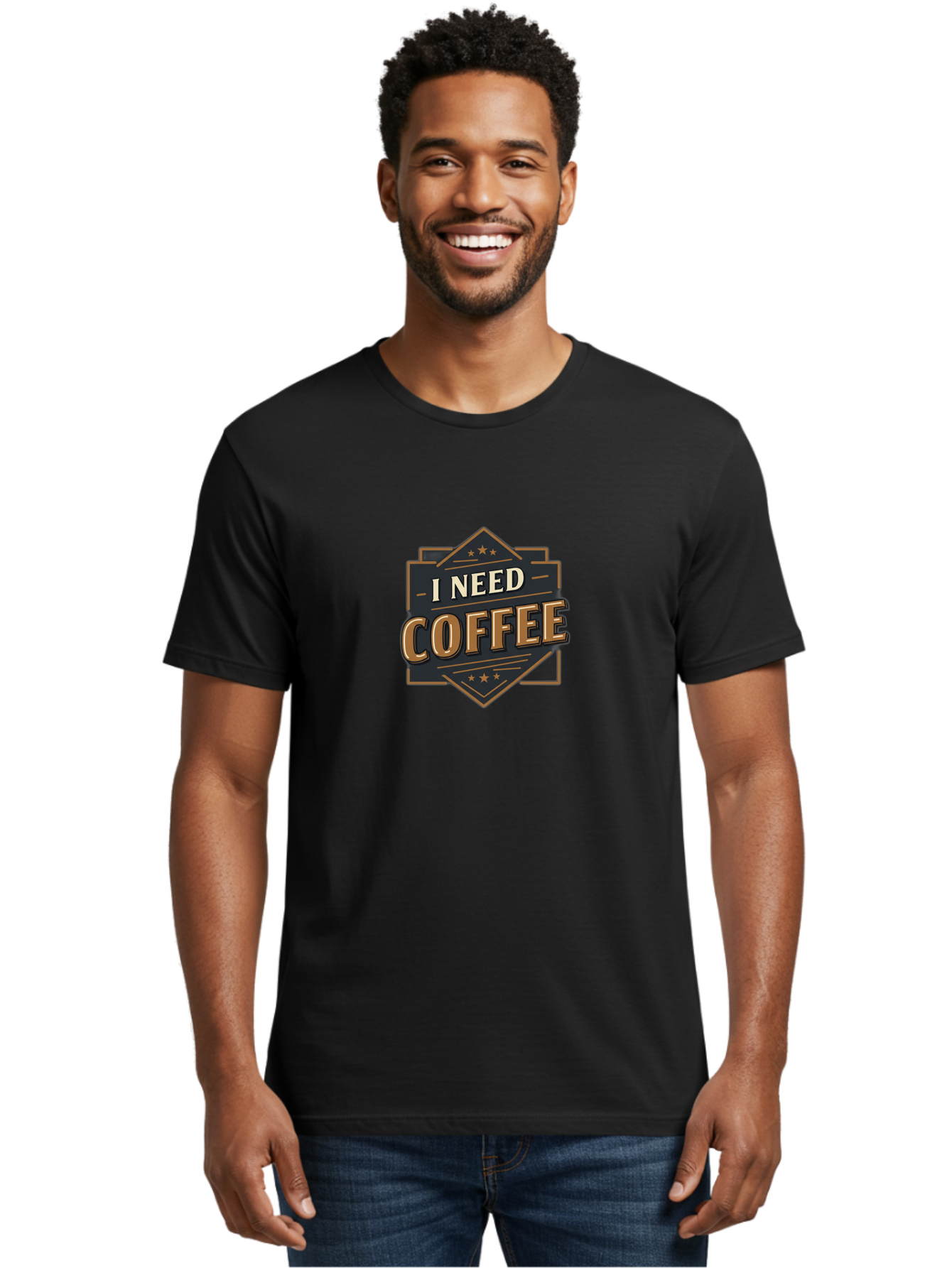 I-Need-Coffee-2 Men'S Graphic Tee, 100% Cotton, Comfortable Casual Summer Wear, Machine Washable, Coffee Lover, Morning Motivation, Caffeine Addict, Coffee Breaks, Energizing Drinks, Coffee Culture Bac066 24