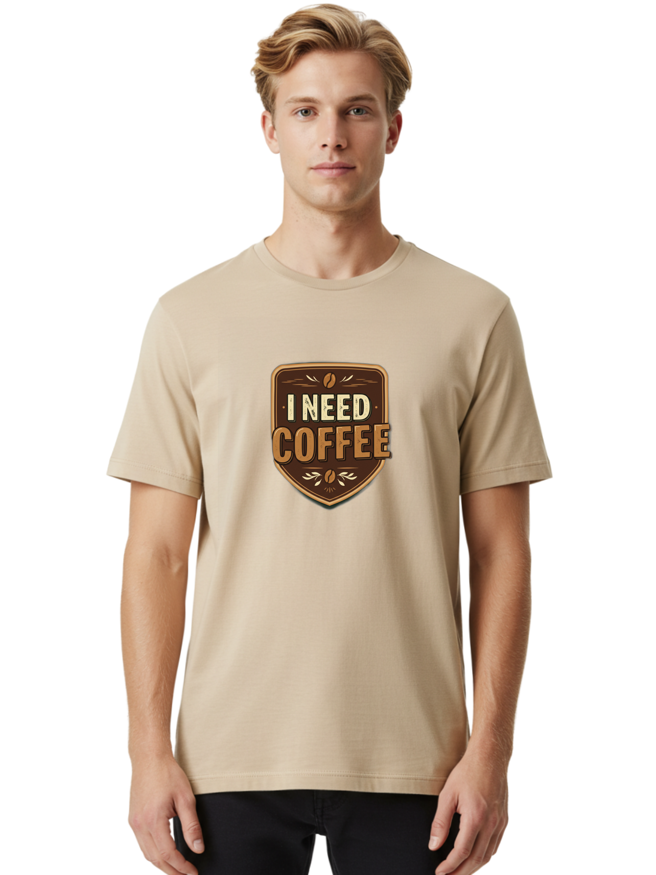 I-Need-Coffee-3 Men'S Graphic Tee, 100% Cotton, Comfortable Casual Summer Wear, Machine Washable, Coffee Lover, Coffee Break, Coffee Addiction, Coffee Quote, Caffeine Fix, Coffee Humor, Funny Coffee, Coffee Meme Bac067 25