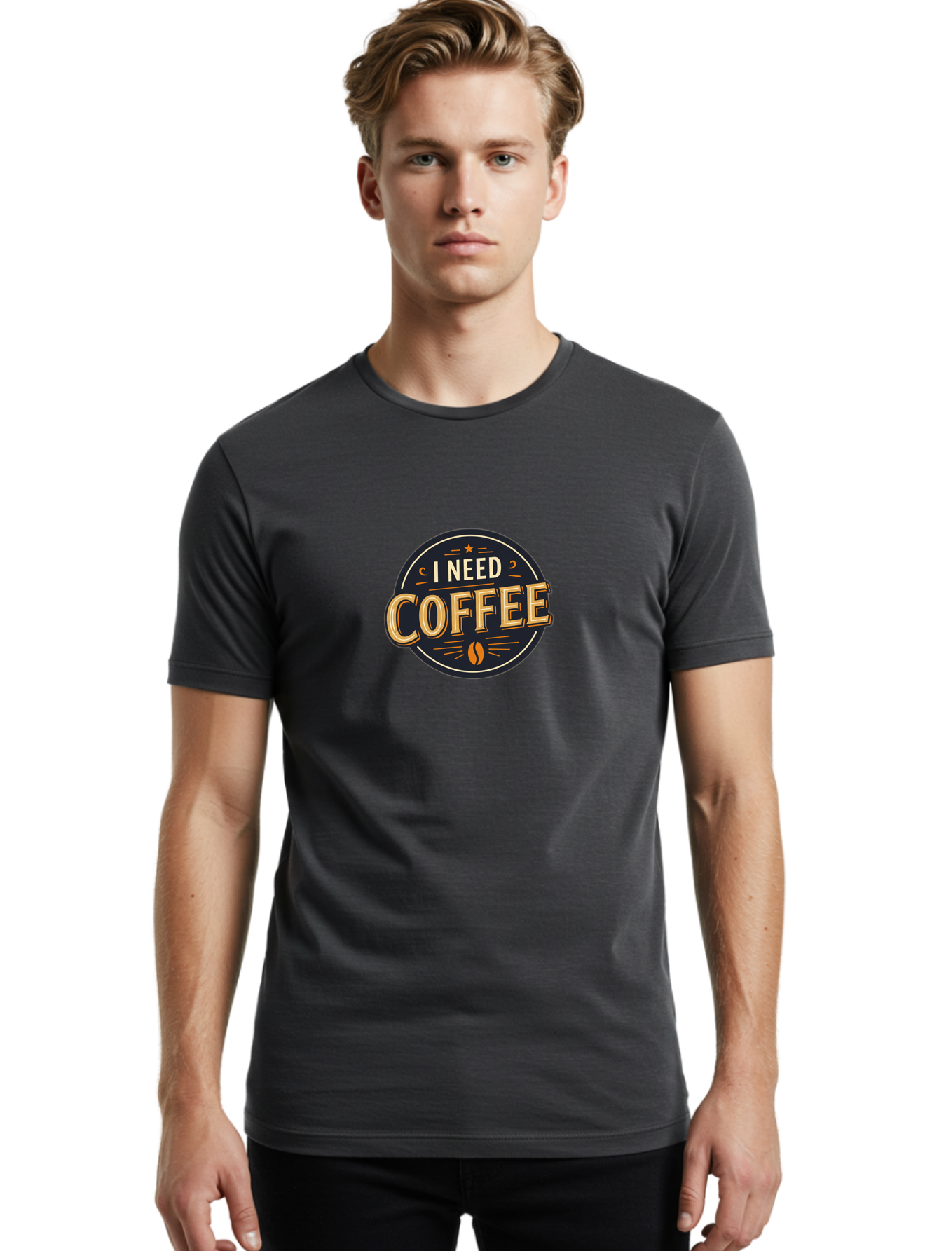 I-Need-Coffee-4 Men'S Graphic Tee, 100% Cotton, Comfortable Casual Summer Wear, Machine Washable, Coffee Lover, Coffee Addiction, Morning Motivation, Coffee Quote, Coffee Humor, Coffee Obsession Bac068 27