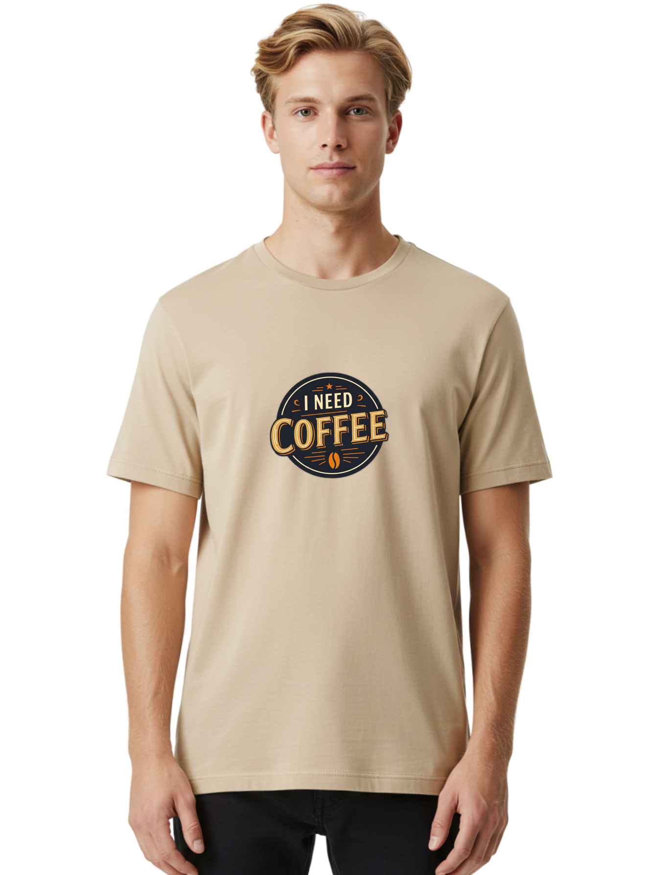 I-Need-Coffee-4 Men'S Graphic Tee, 100% Cotton, Comfortable Casual Summer Wear, Machine Washable, Coffee Lover, Coffee Addiction, Morning Motivation, Coffee Quote, Coffee Humor, Coffee Obsession Bac068 30