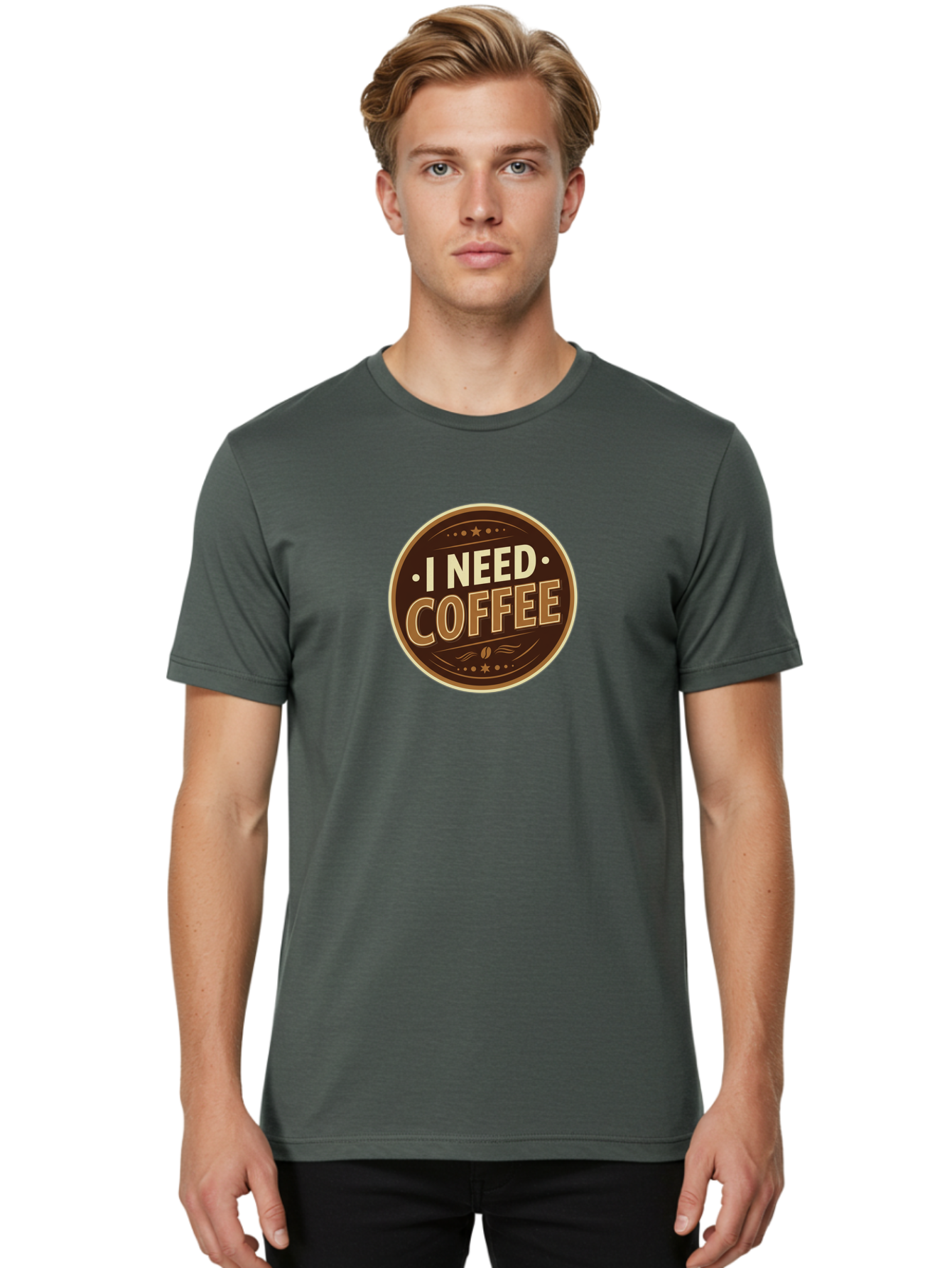 I-Need-Coffee-5 Men'S Graphic Tee, 100% Cotton, Comfortable Casual Summer Wear, Machine Washable, Coffee Lover, Caffeine Fix, Morning Motivation, Coffee Break, Coffee Addiction, Coffee Culture, Coffee Quote, Coffee Art Bac069 28