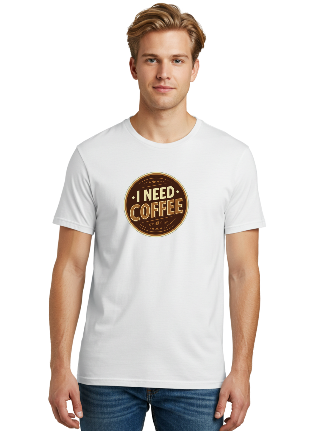 I-Need-Coffee-5 Men'S Graphic Tee, 100% Cotton, Comfortable Casual Summer Wear, Machine Washable, Coffee Lover, Caffeine Fix, Morning Motivation, Coffee Break, Coffee Addiction, Coffee Culture, Coffee Quote, Coffee Art Bac069 26