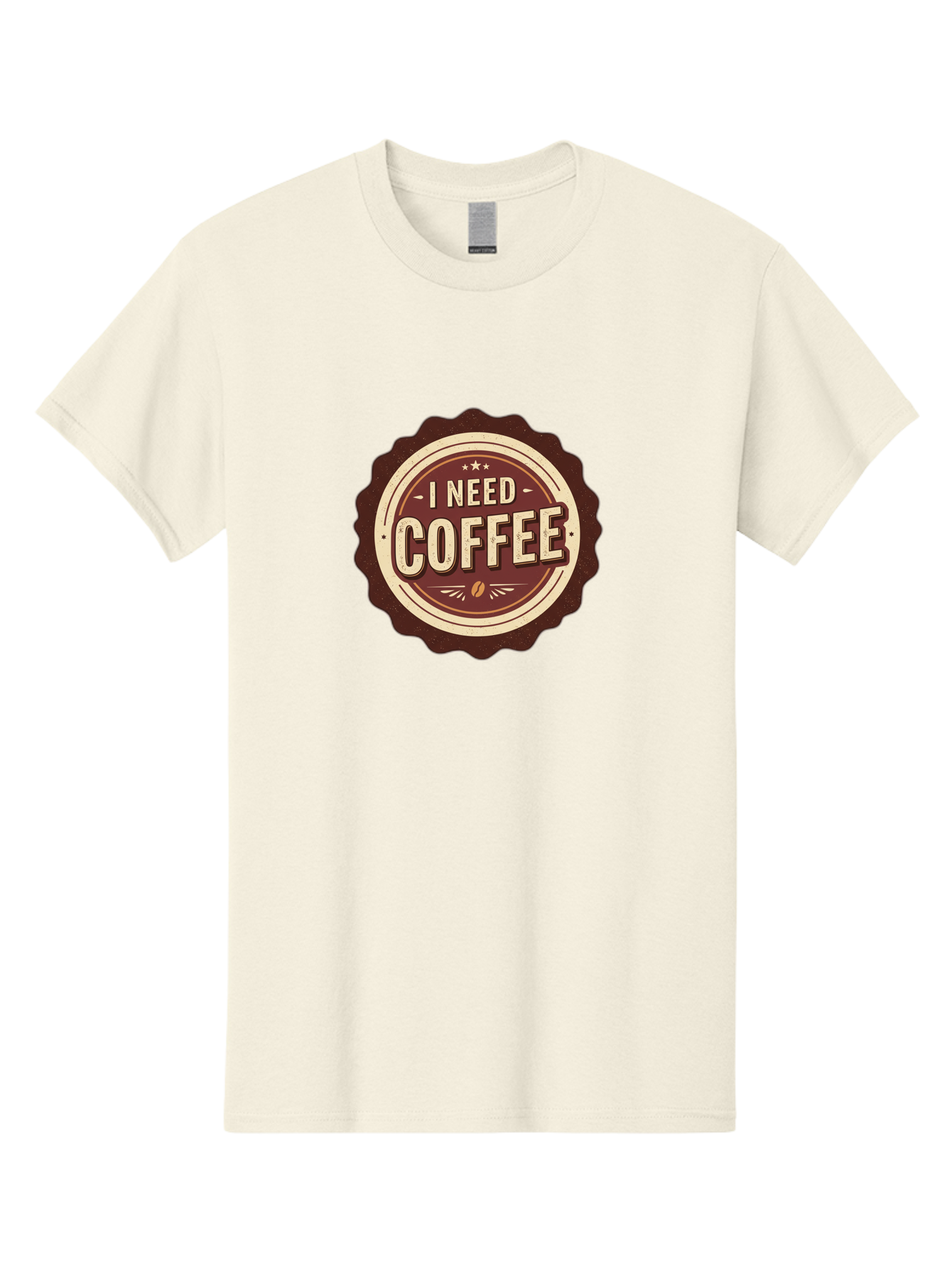 I-Need-Coffee-6 Men'S Graphic Tee, 100% Cotton, Comfortable Casual Summer Wear, Machine Washable, Coffee Lover, Caffeine Craving, Morning Motivation, Coffee Addict, Coffee Culture, Coffee Bean, Vintage Style, Retro Design, Humorous Quote, Bac070 1