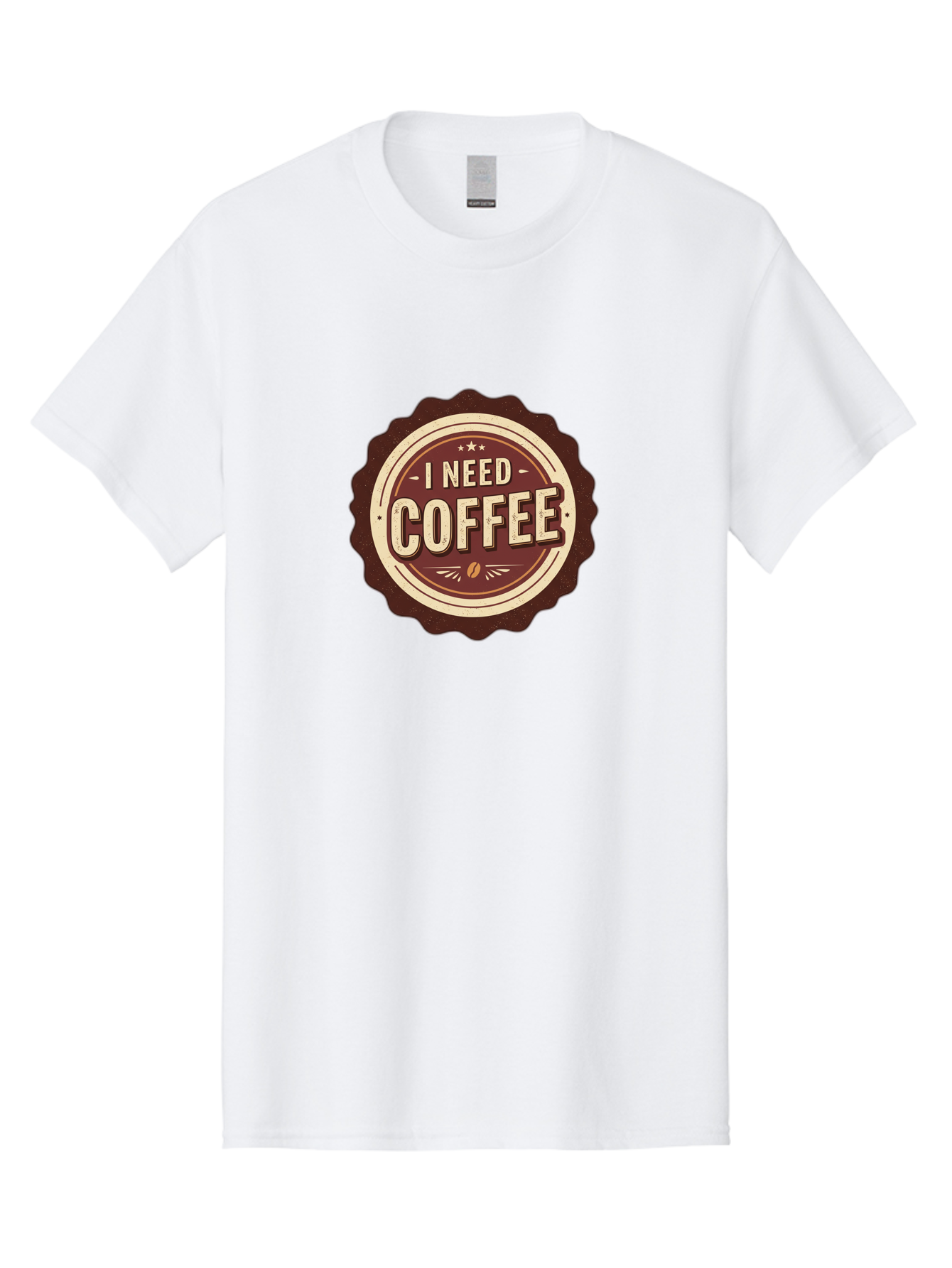 I-Need-Coffee-6 Men'S Graphic Tee, 100% Cotton, Comfortable Casual Summer Wear, Machine Washable, Coffee Lover, Caffeine Craving, Morning Motivation, Coffee Addict, Coffee Culture, Coffee Bean, Vintage Style, Retro Design, Humorous Quote, Bac070 2