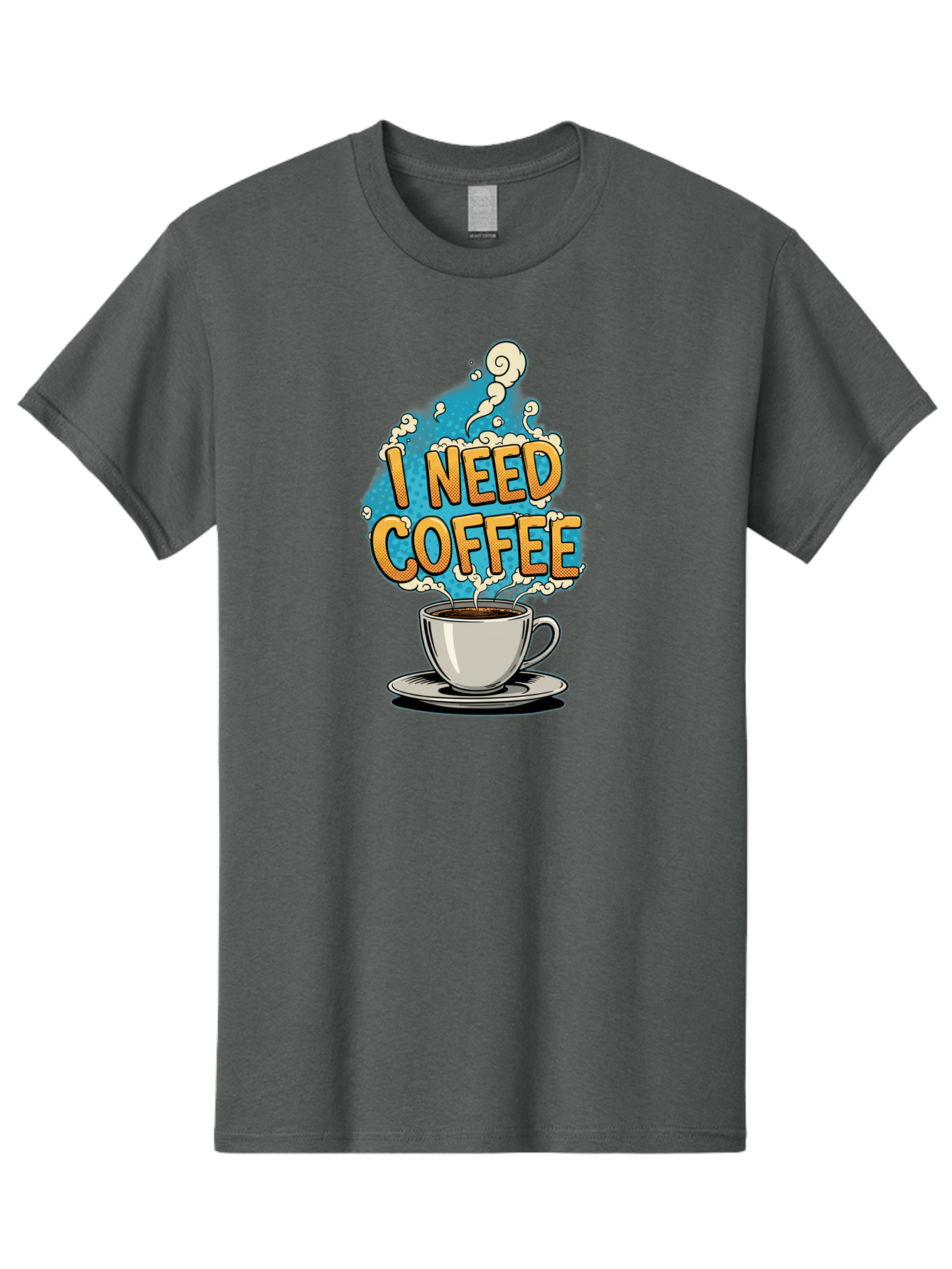 I-Need-Coffee-9 Men'S Graphic Tee, 100% Cotton, Comfortable Casual Summer Wear, Machine Washable, Coffee Cup, Morning Coffee, Coffee Addiction, Caffeine Fix, Morning Motivation, Coffee Lover, Steaming Hot Coffee, Coffee Break Bac073 6