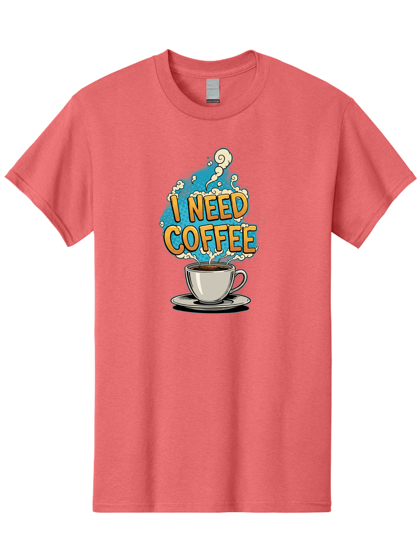 I-Need-Coffee-9 Men'S Graphic Tee, 100% Cotton, Comfortable Casual Summer Wear, Machine Washable, Coffee Cup, Morning Coffee, Coffee Addiction, Caffeine Fix, Morning Motivation, Coffee Lover, Steaming Hot Coffee, Coffee Break Bac073 15