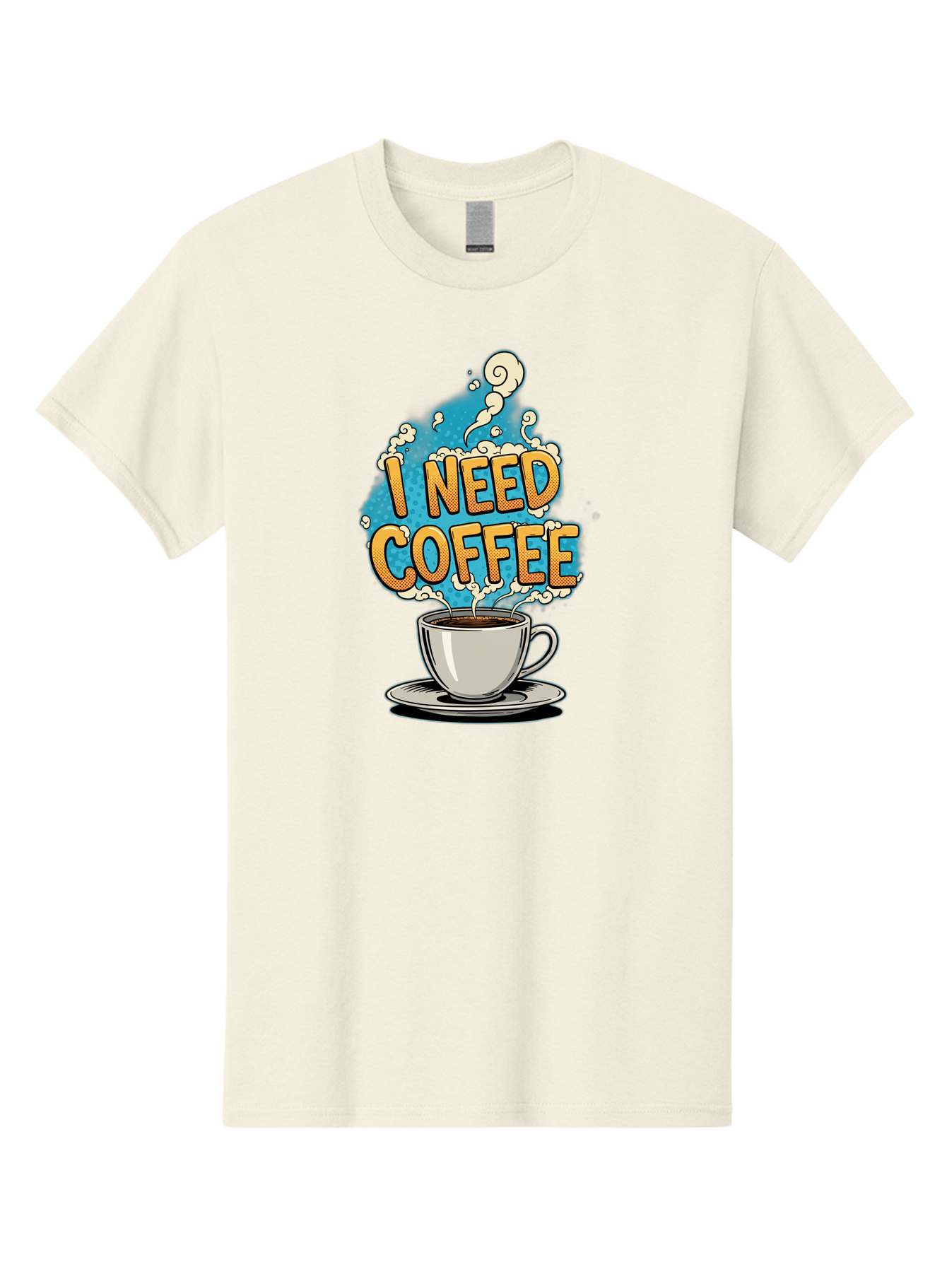 I-Need-Coffee-9 Men'S Graphic Tee, 100% Cotton, Comfortable Casual Summer Wear, Machine Washable, Coffee Cup, Morning Coffee, Coffee Addiction, Caffeine Fix, Morning Motivation, Coffee Lover, Steaming Hot Coffee, Coffee Break Bac073 3