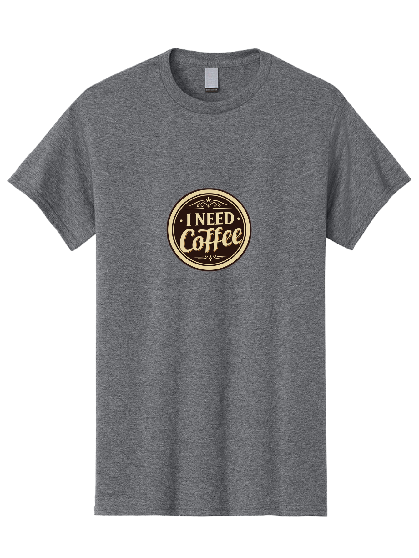 I-Need-Coffee Men'S Graphic Tee, 100% Cotton, Comfortable Casual Summer Wear, Machine Washable, Coffee Lover, Caffeine Craving, Morning Motivation, Coffee Humor, Funny Quote, Coffee Addiction, Coffee Break, Coffee Culture, Daily Dose Bac074 1