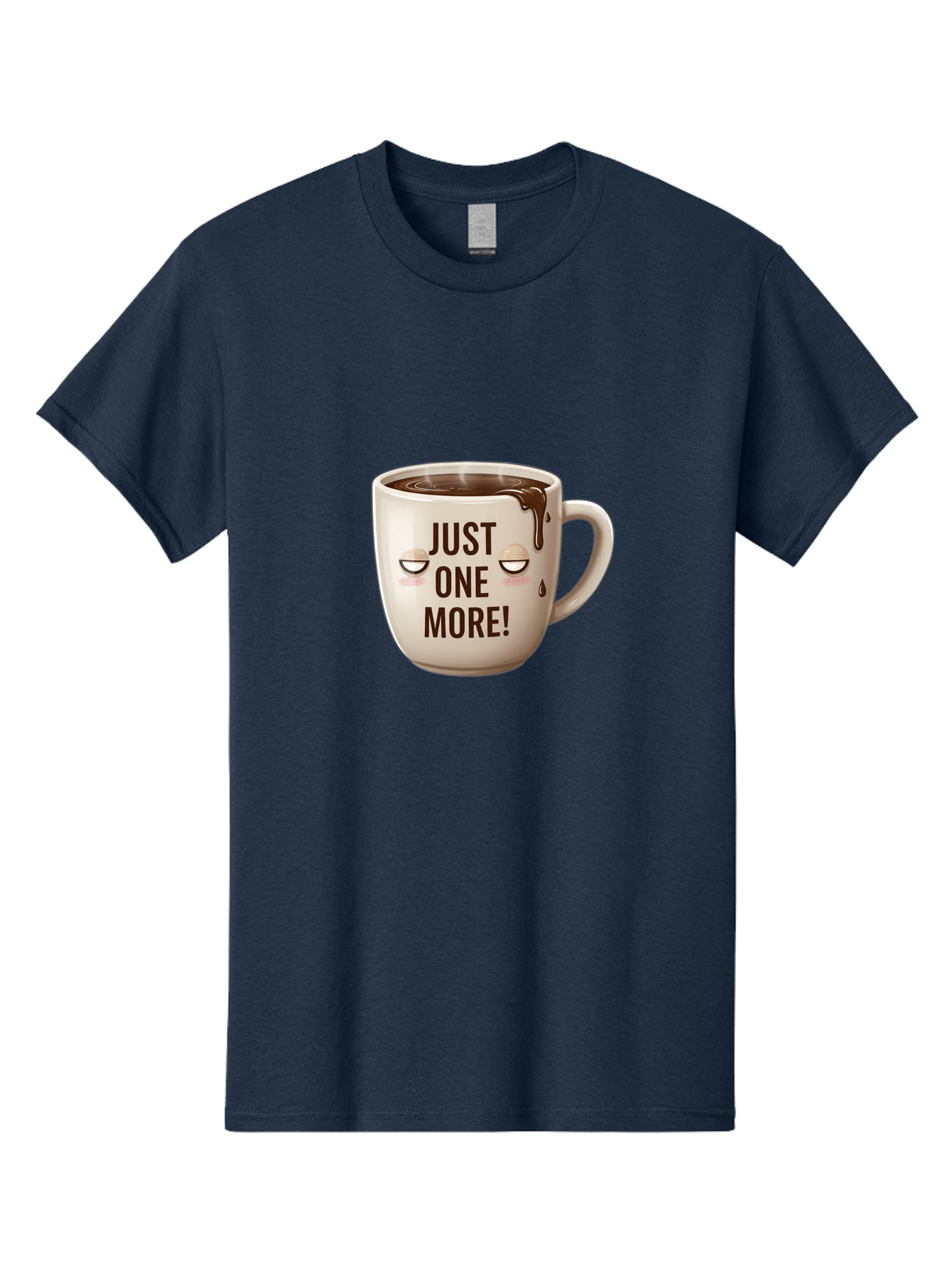 Just-One-More-1 Men'S Graphic Tee, 100% Cotton, Comfortable Casual Summer Wear, Machine Washable, Coffee Mug, Hot Chocolate, Morning Coffee, Funny Quote, Cute Design, Coffee Lover, Humorous Phrase, Adorable Character Bac080 14