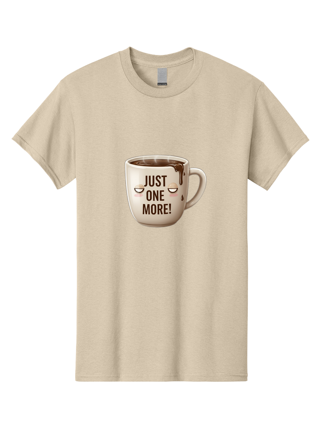Just-One-More-1 Men'S Graphic Tee, 100% Cotton, Comfortable Casual Summer Wear, Machine Washable, Coffee Mug, Hot Chocolate, Morning Coffee, Funny Quote, Cute Design, Coffee Lover, Humorous Phrase, Adorable Character Bac080 10
