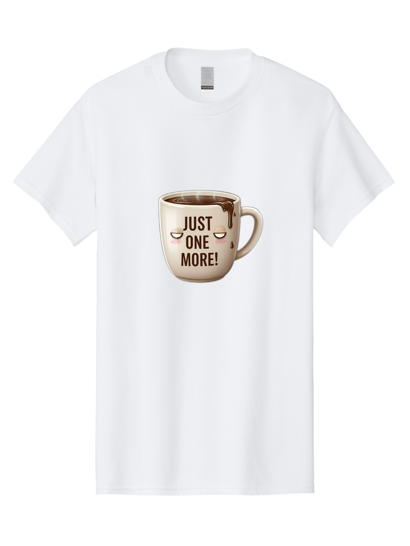 Just-One-More-1 Men'S Graphic Tee, 100% Cotton, Comfortable Casual Summer Wear, Machine Washable, Coffee Mug, Hot Chocolate, Morning Coffee, Funny Quote, Cute Design, Coffee Lover, Humorous Phrase, Adorable Character Bac080 15