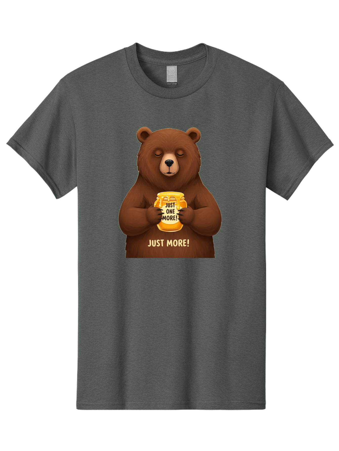 Just-One-More-2 Men'S Graphic Tee, 100% Cotton, Comfortable Casual Summer Wear, Machine Washable, Funny Bear, Beer Mug, Just One More, Humorous, Cartoon, Happy Hour, Beer Lover, Relaxed Bear, Amusing Character, Beer Culture Bac081 4