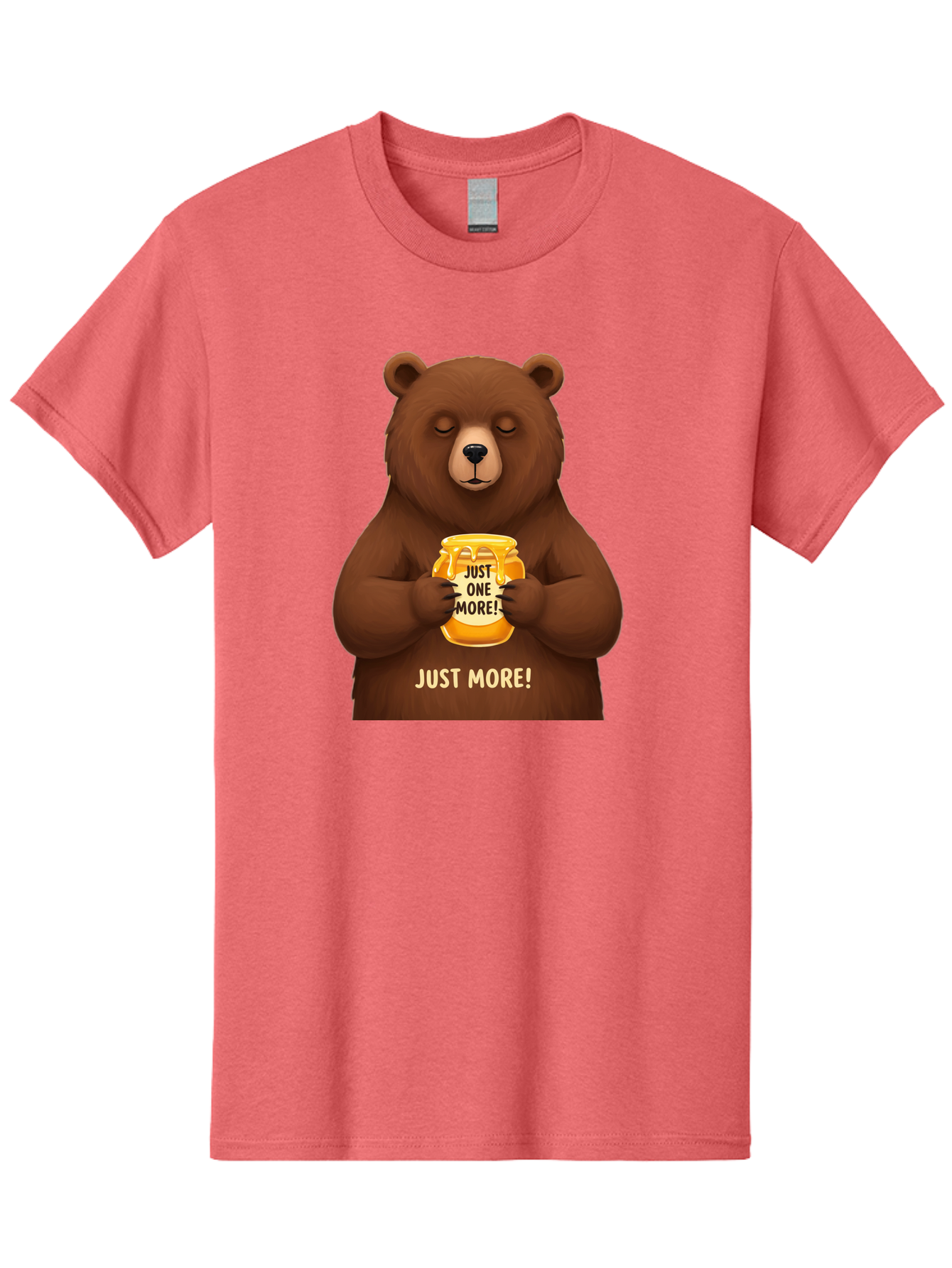Just-One-More-2 Men'S Graphic Tee, 100% Cotton, Comfortable Casual Summer Wear, Machine Washable, Funny Bear, Beer Mug, Just One More, Humorous, Cartoon, Happy Hour, Beer Lover, Relaxed Bear, Amusing Character, Beer Culture Bac081 2