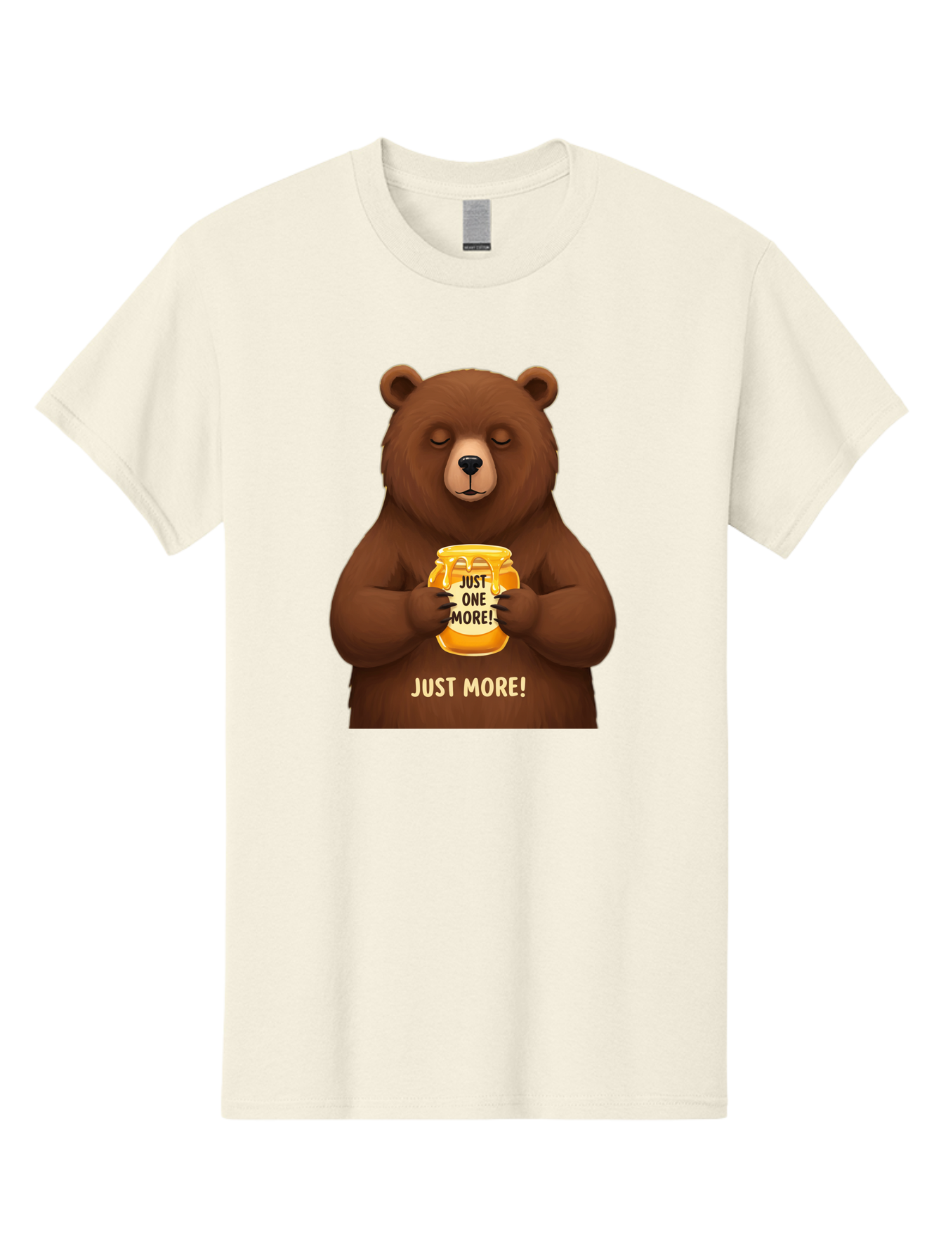 Just-One-More-2 Men'S Graphic Tee, 100% Cotton, Comfortable Casual Summer Wear, Machine Washable, Funny Bear, Beer Mug, Just One More, Humorous, Cartoon, Happy Hour, Beer Lover, Relaxed Bear, Amusing Character, Beer Culture Bac081 1