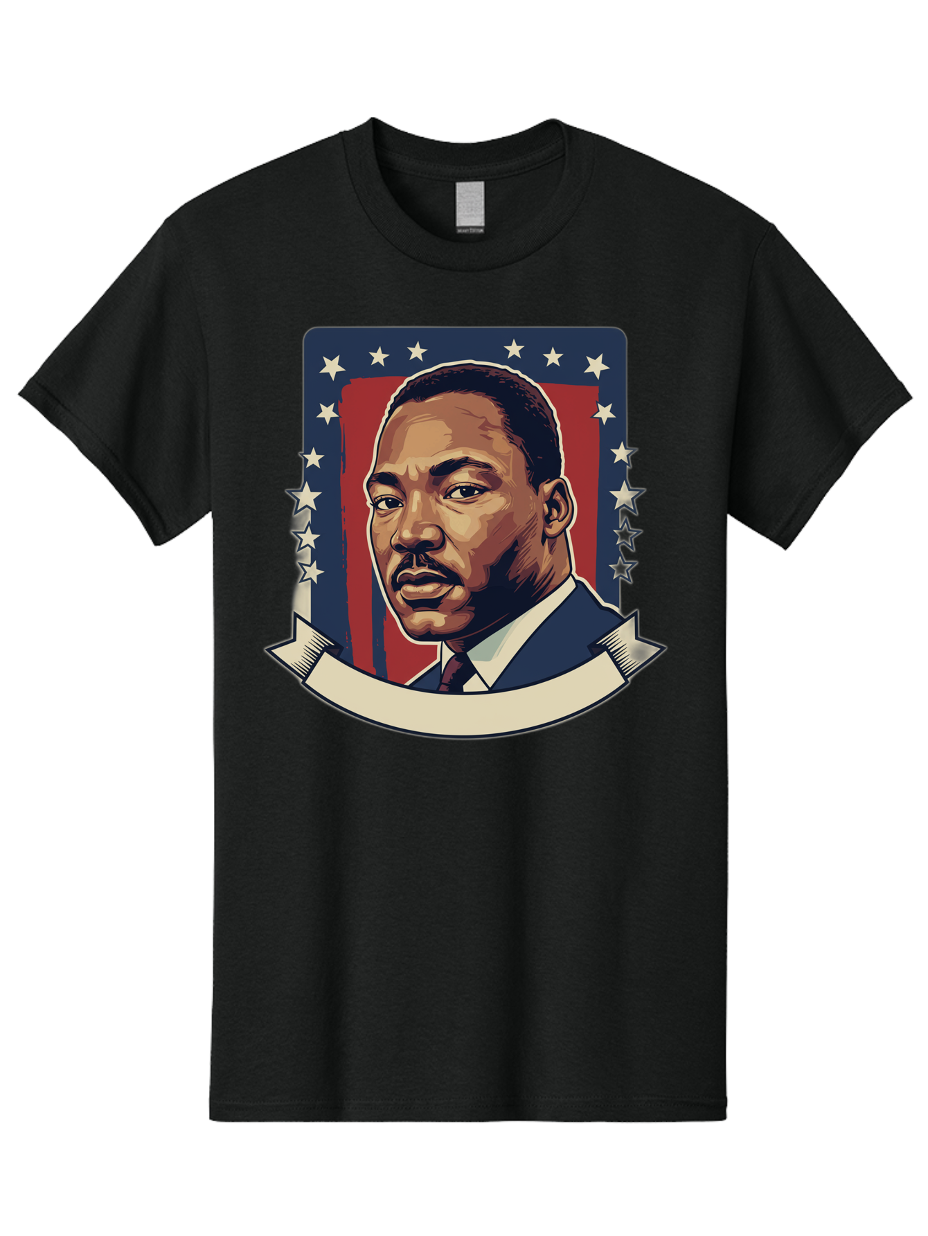 Martin-Luther-King Men'S Graphic Tee, 100% Cotton, Comfortable Casual Summer Wear, Machine Washable, Martin Luther King Jr. Portrait, Civil Rights Leader, Patriotic Illustration, Red White And Blue, Stars And Stripes, Inspirational Quote, Bac180 11