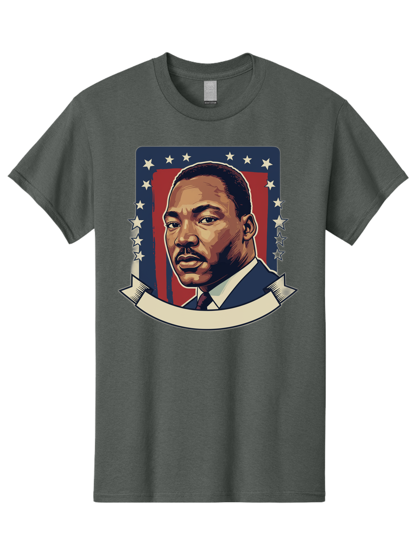 Martin-Luther-King Men'S Graphic Tee, 100% Cotton, Comfortable Casual Summer Wear, Machine Washable, Martin Luther King Jr. Portrait, Civil Rights Leader, Patriotic Illustration, Red White And Blue, Stars And Stripes, Inspirational Quote, Bac180 7