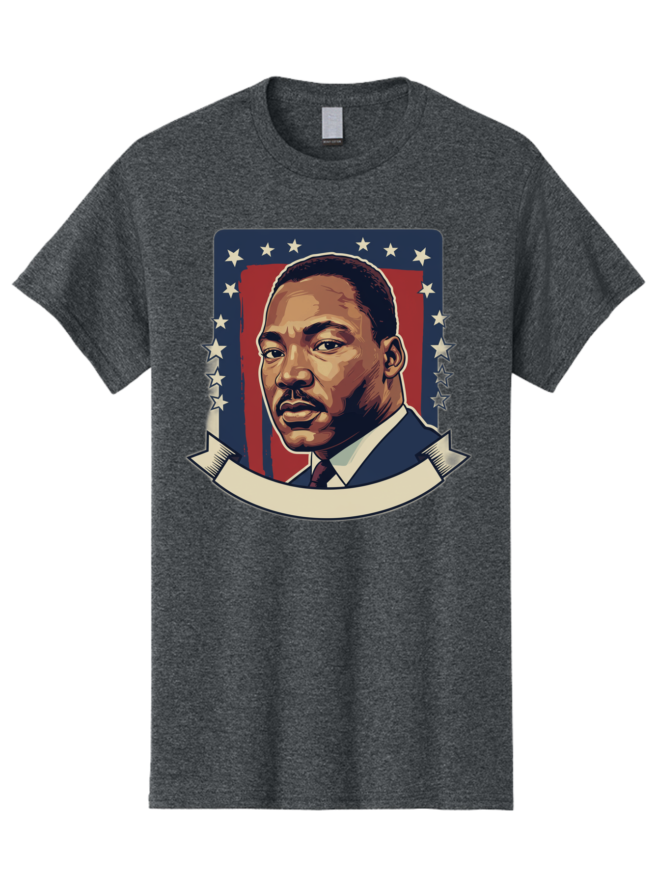 Martin-Luther-King Men'S Graphic Tee, 100% Cotton, Comfortable Casual Summer Wear, Machine Washable, Martin Luther King Jr. Portrait, Civil Rights Leader, Patriotic Illustration, Red White And Blue, Stars And Stripes, Inspirational Quote, Bac180 13