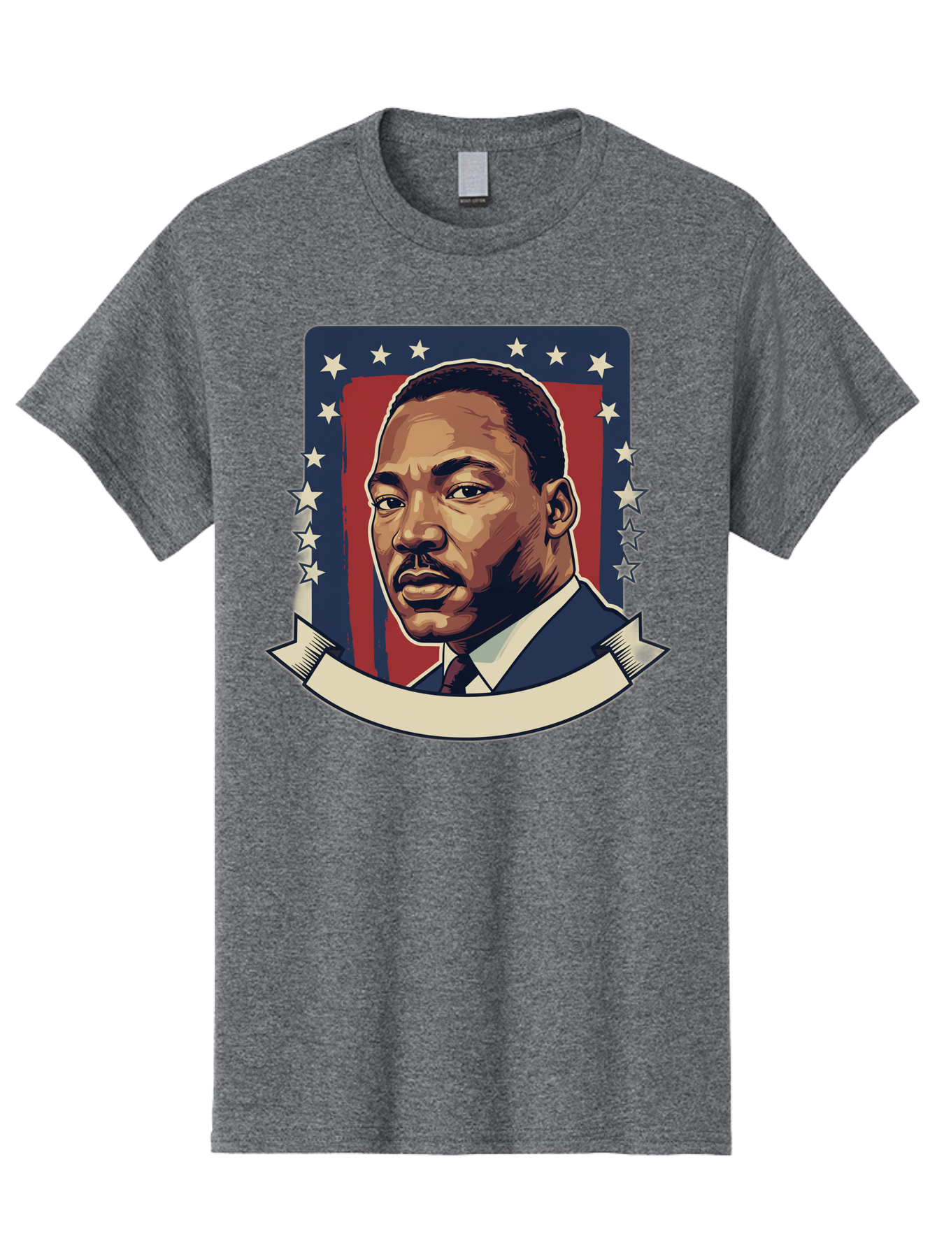Martin-Luther-King Men'S Graphic Tee, 100% Cotton, Comfortable Casual Summer Wear, Machine Washable, Martin Luther King Jr. Portrait, Civil Rights Leader, Patriotic Illustration, Red White And Blue, Stars And Stripes, Inspirational Quote, Bac180 6