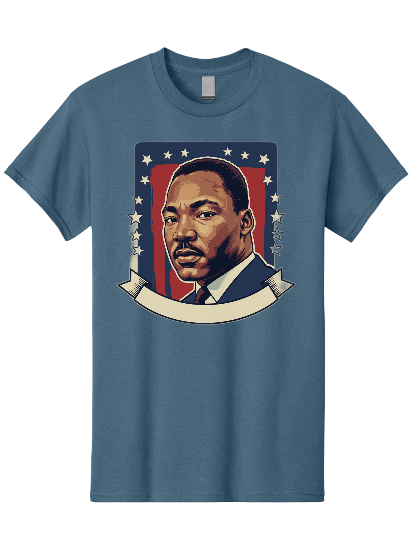 Martin-Luther-King Men'S Graphic Tee, 100% Cotton, Comfortable Casual Summer Wear, Machine Washable, Martin Luther King Jr. Portrait, Civil Rights Leader, Patriotic Illustration, Red White And Blue, Stars And Stripes, Inspirational Quote, Bac180 5
