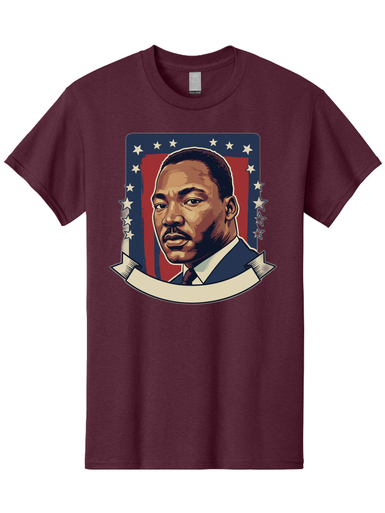 Martin-Luther-King Men'S Graphic Tee, 100% Cotton, Comfortable Casual Summer Wear, Machine Washable, Martin Luther King Jr. Portrait, Civil Rights Leader, Patriotic Illustration, Red White And Blue, Stars And Stripes, Inspirational Quote, Bac180 10