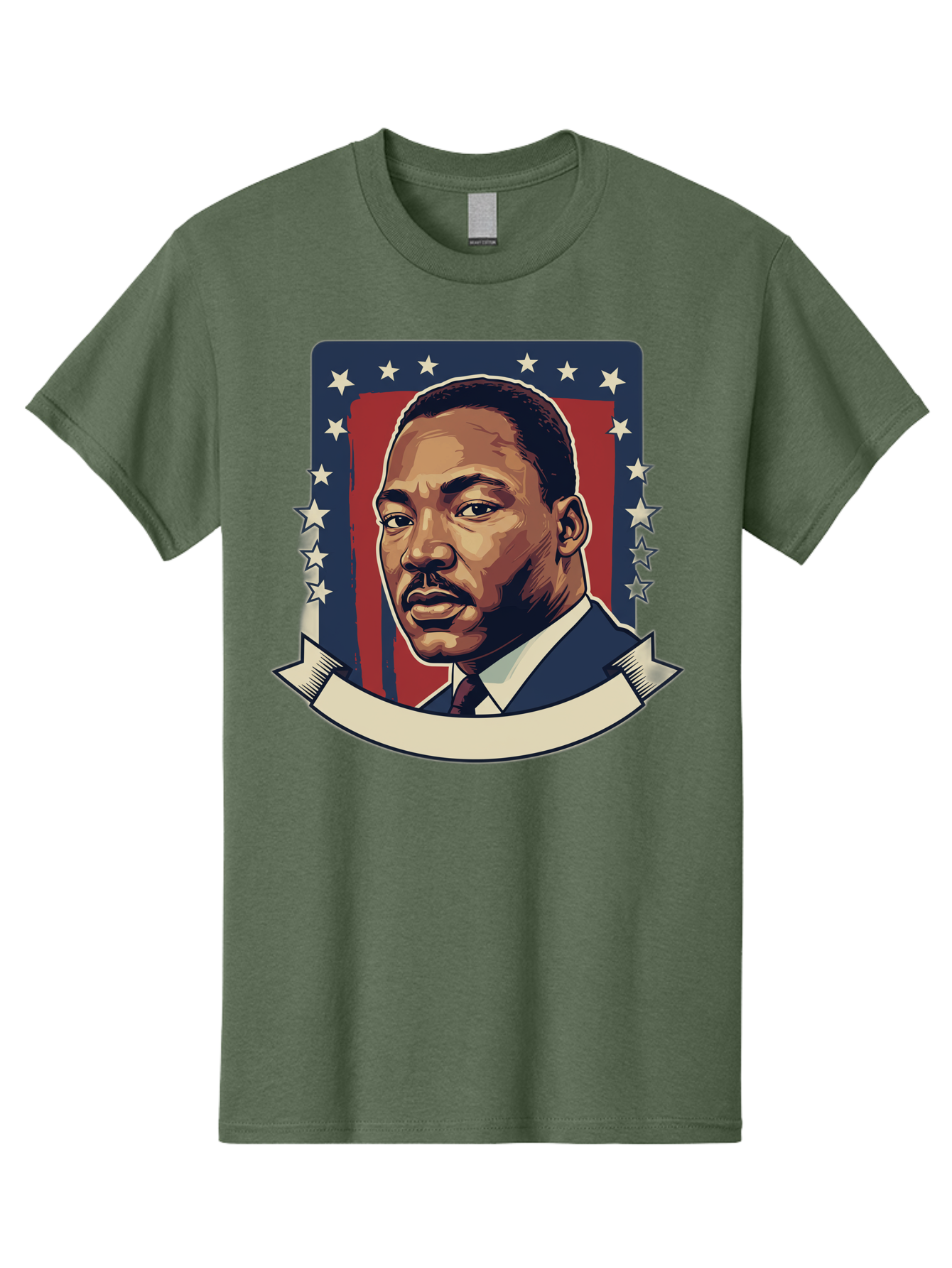 Martin-Luther-King Men'S Graphic Tee, 100% Cotton, Comfortable Casual Summer Wear, Machine Washable, Martin Luther King Jr. Portrait, Civil Rights Leader, Patriotic Illustration, Red White And Blue, Stars And Stripes, Inspirational Quote, Bac180 12
