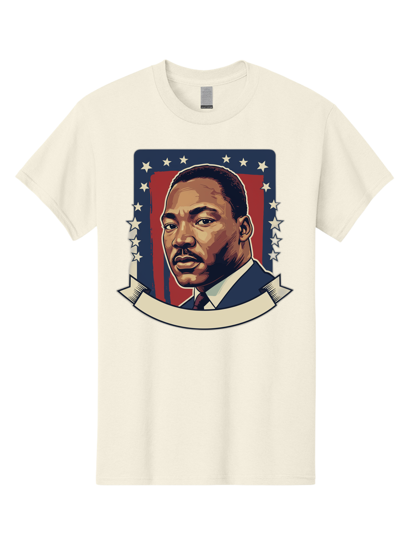 Martin-Luther-King Men'S Graphic Tee, 100% Cotton, Comfortable Casual Summer Wear, Machine Washable, Martin Luther King Jr. Portrait, Civil Rights Leader, Patriotic Illustration, Red White And Blue, Stars And Stripes, Inspirational Quote, Bac180 4