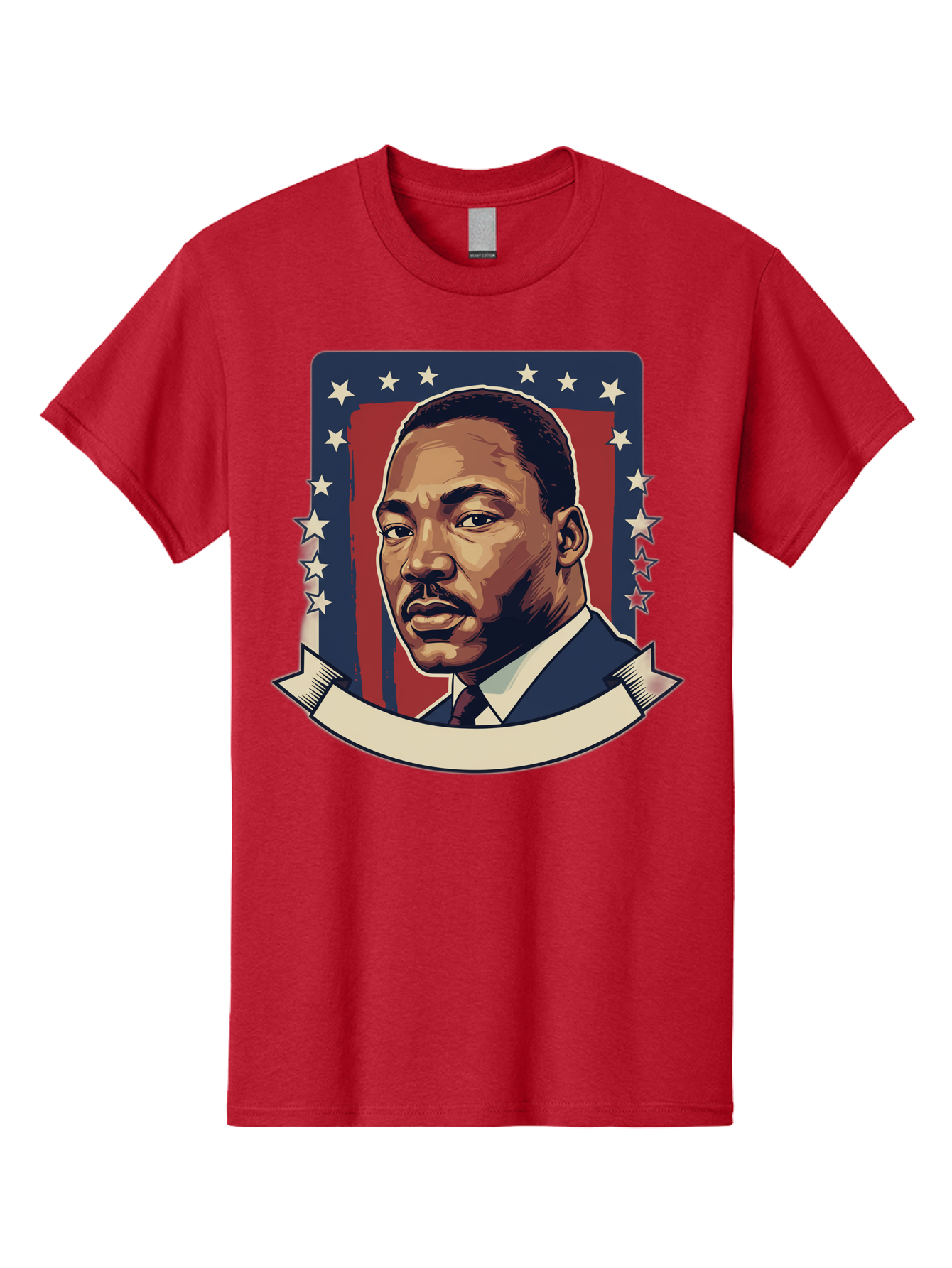 Martin-Luther-King Men'S Graphic Tee, 100% Cotton, Comfortable Casual Summer Wear, Machine Washable, Martin Luther King Jr. Portrait, Civil Rights Leader, Patriotic Illustration, Red White And Blue, Stars And Stripes, Inspirational Quote, Bac180 8